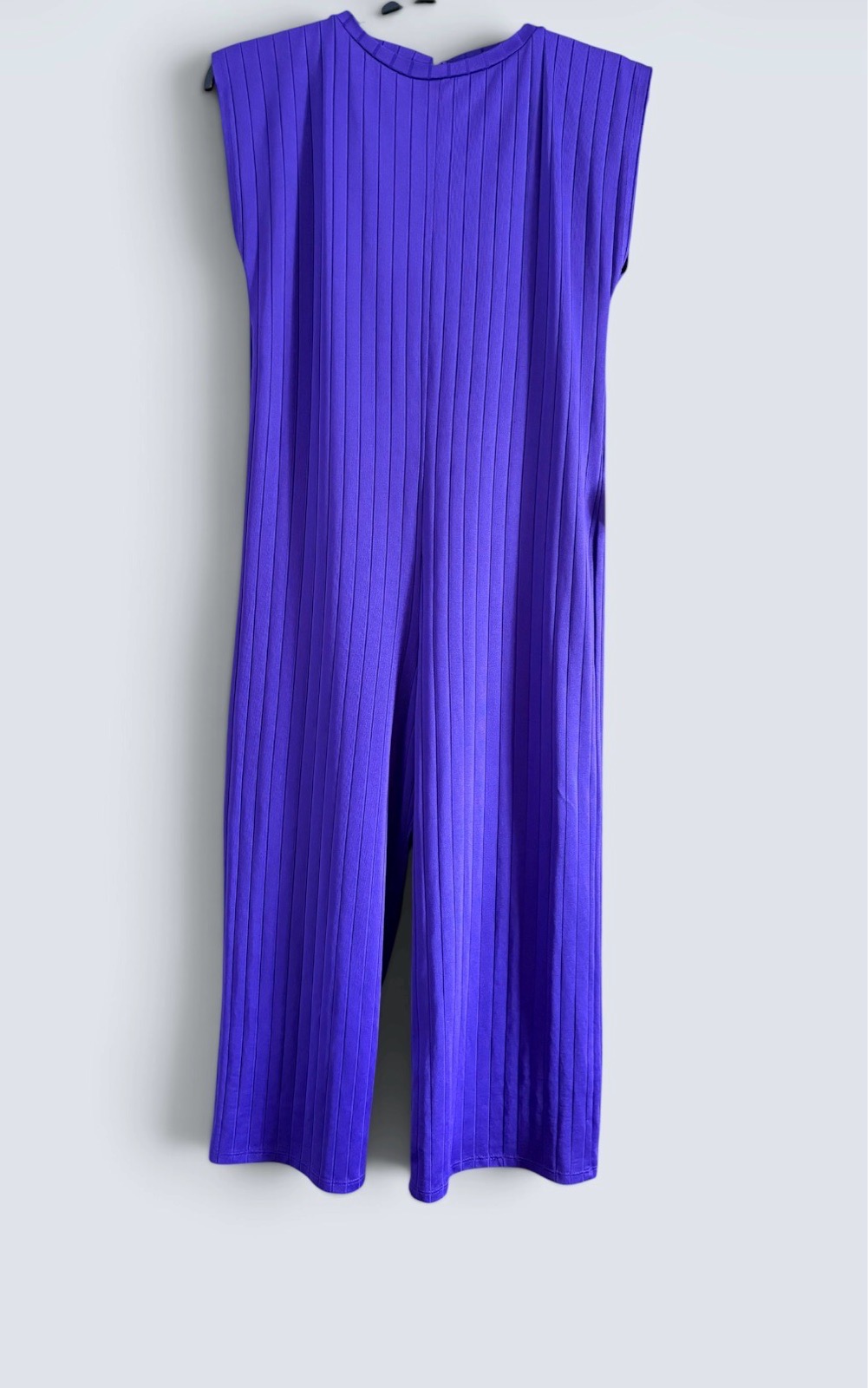 Zara Women's Purple Ribbed Jumpsuit Wide Leg Size EU S