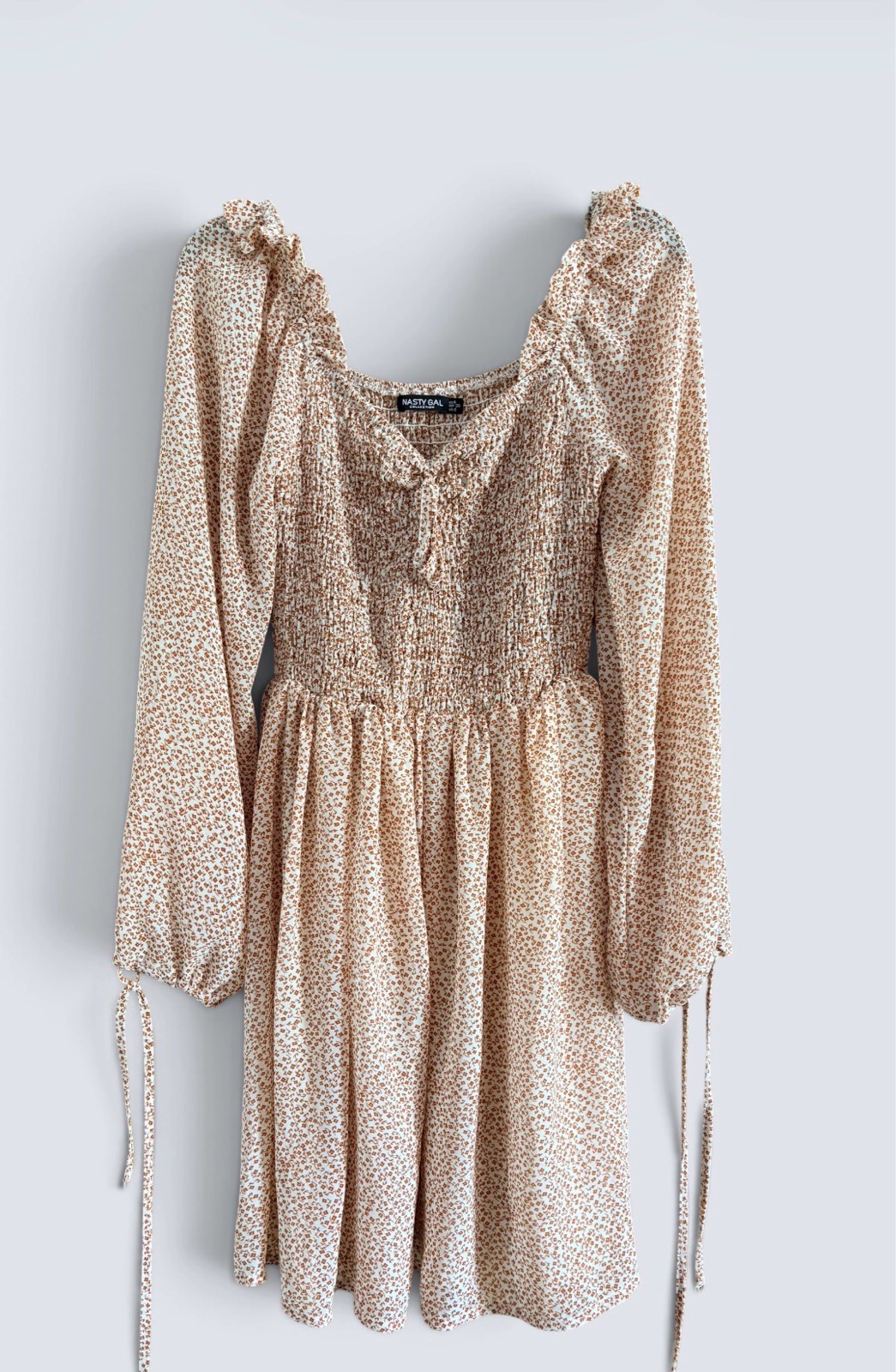 Nasty Gal Ditsy Floral Milkmaid Fit & Flare Dress Stretch Bust Size 8
