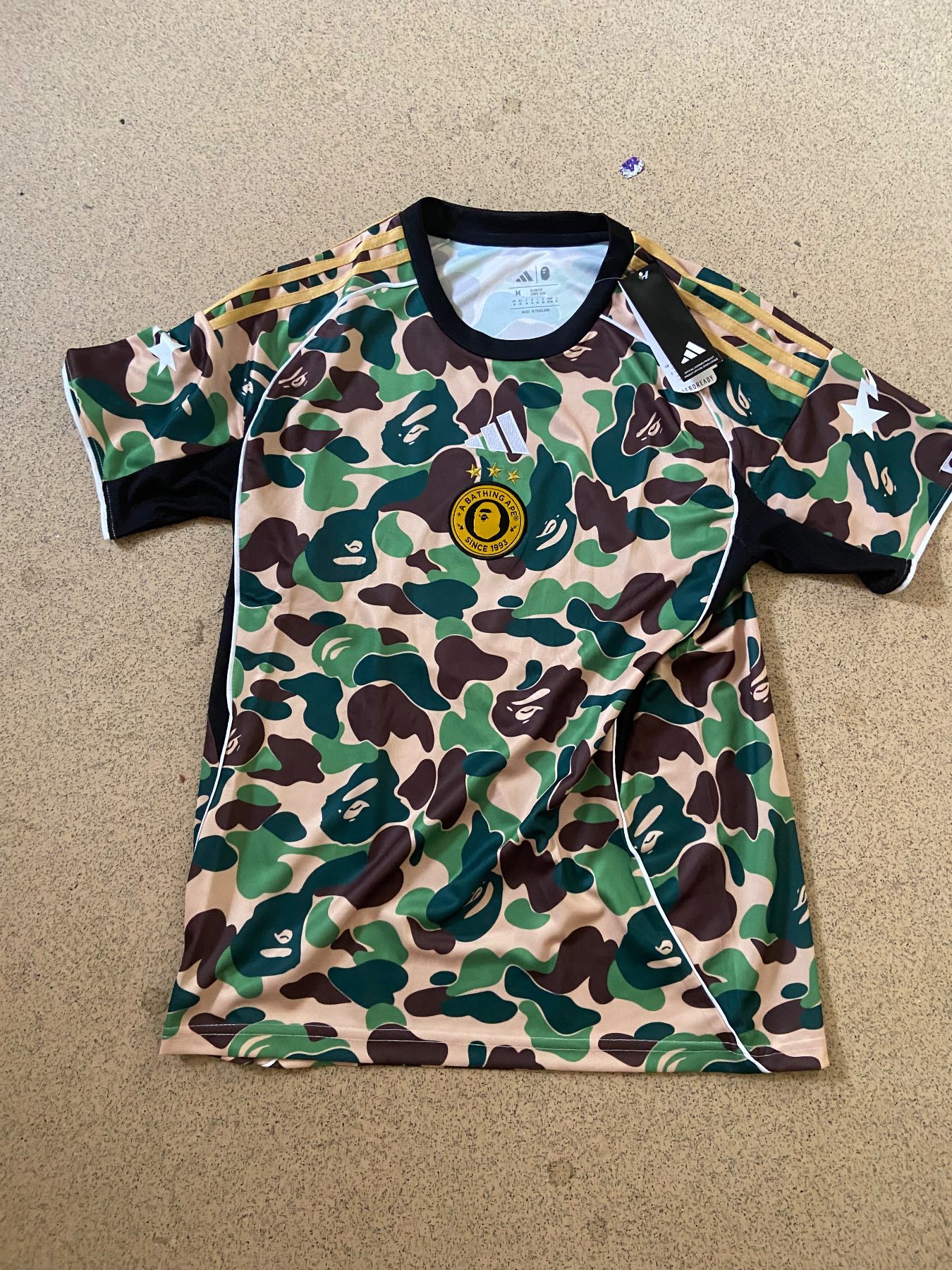 Adidas x Bape camo football shirt