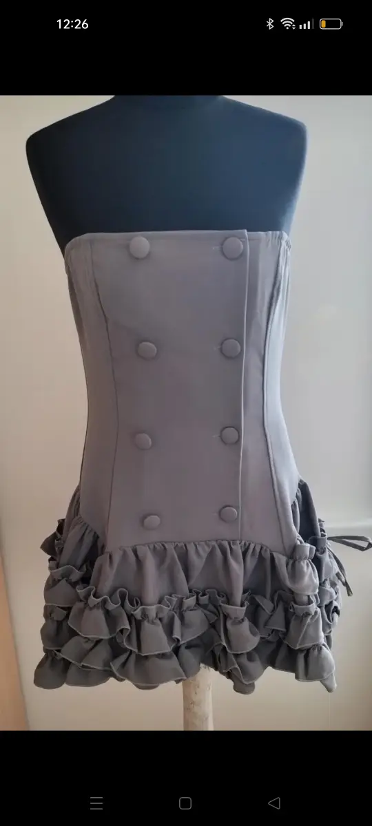 Strapless frill dress