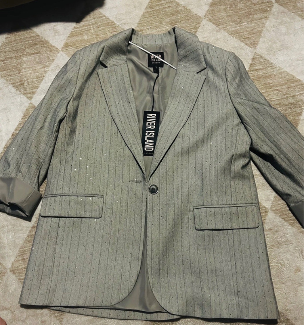 River island new blazer jacket with rhinestones going out : work