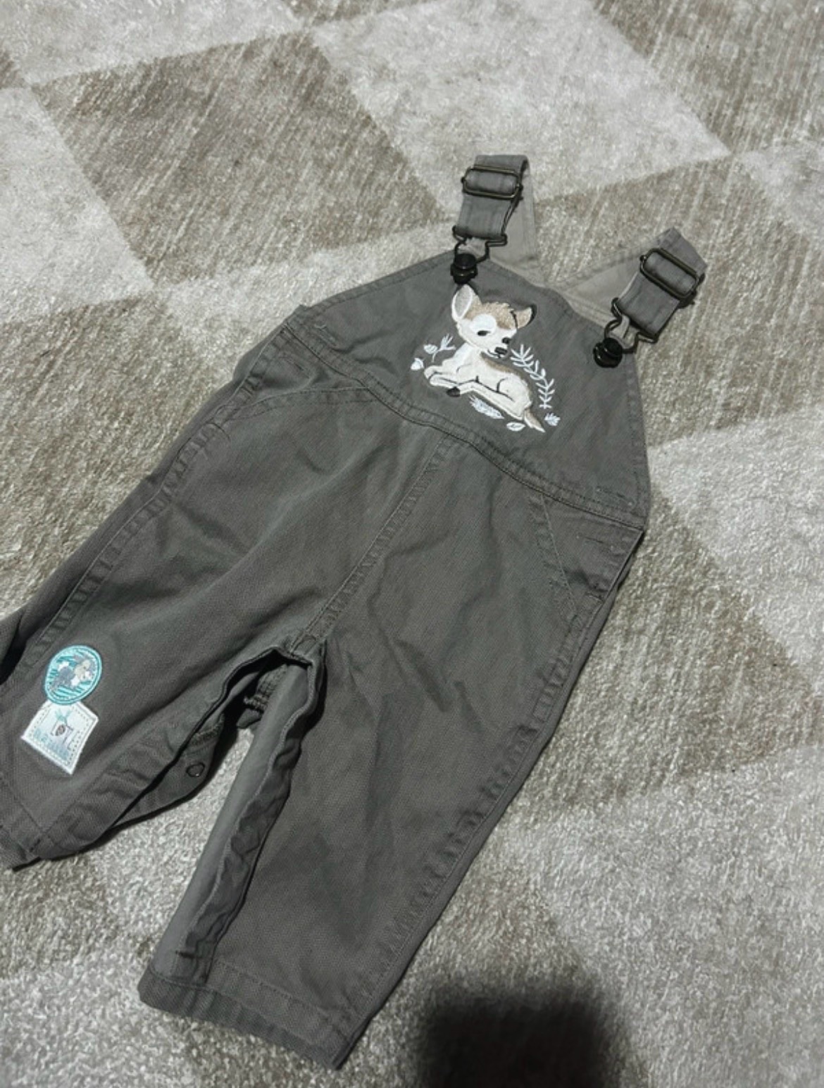 Baby girl up to 3 months vintage style Bambi Disney dungarees