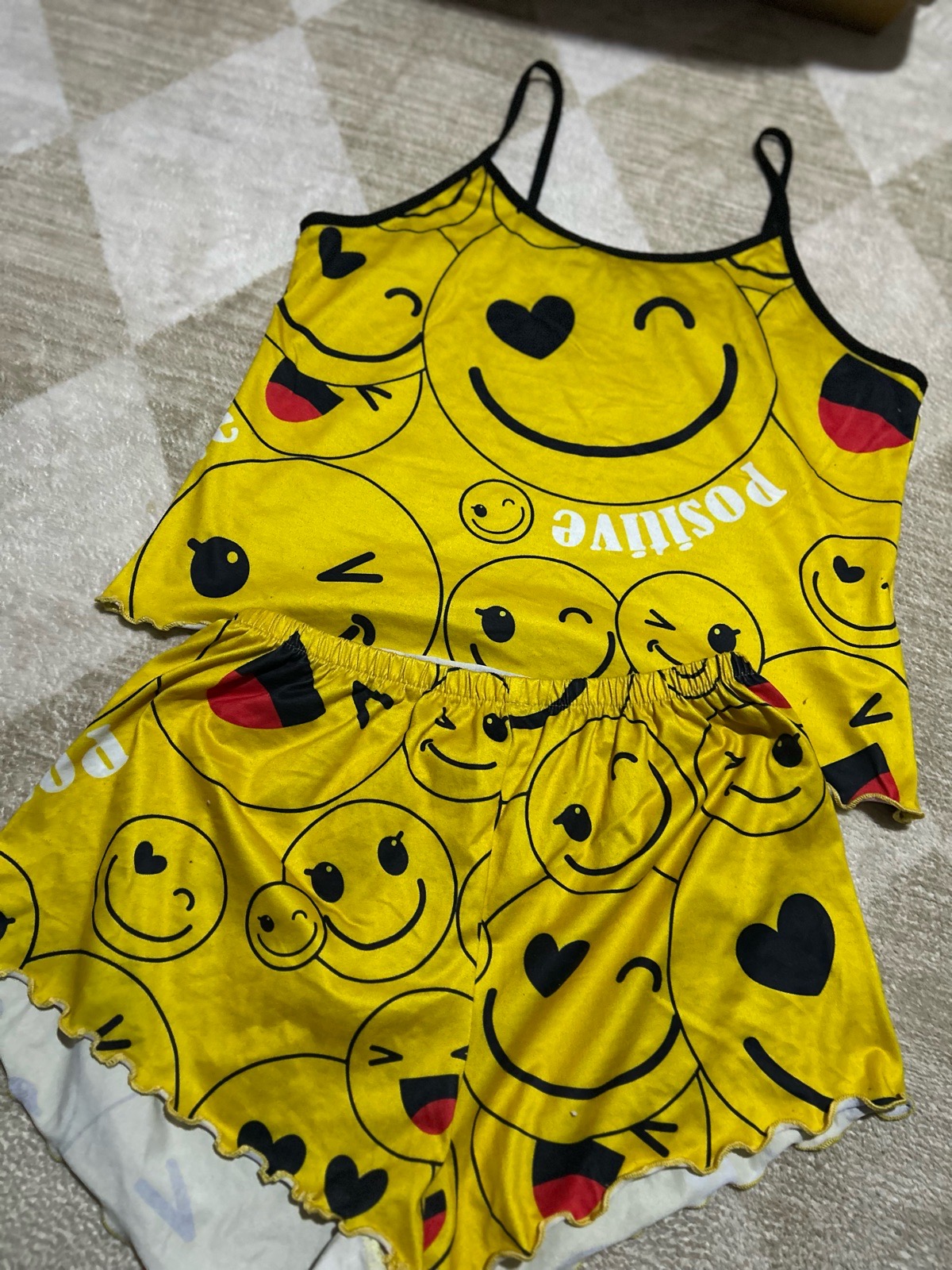 Lady’s Smily face pjs shorts and top
