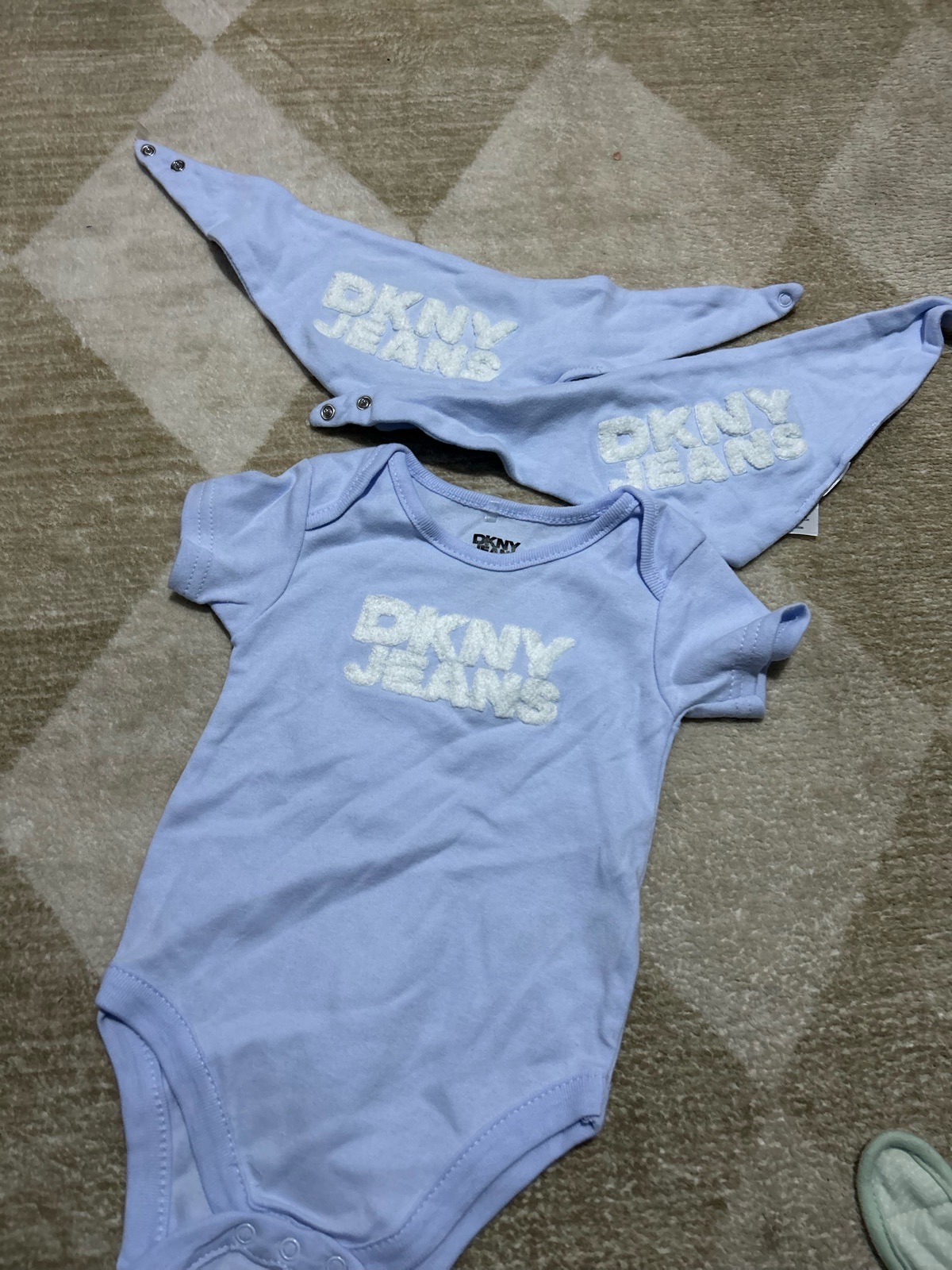 DKNY baby vest and bibs bundle age 6-9 months baby boy