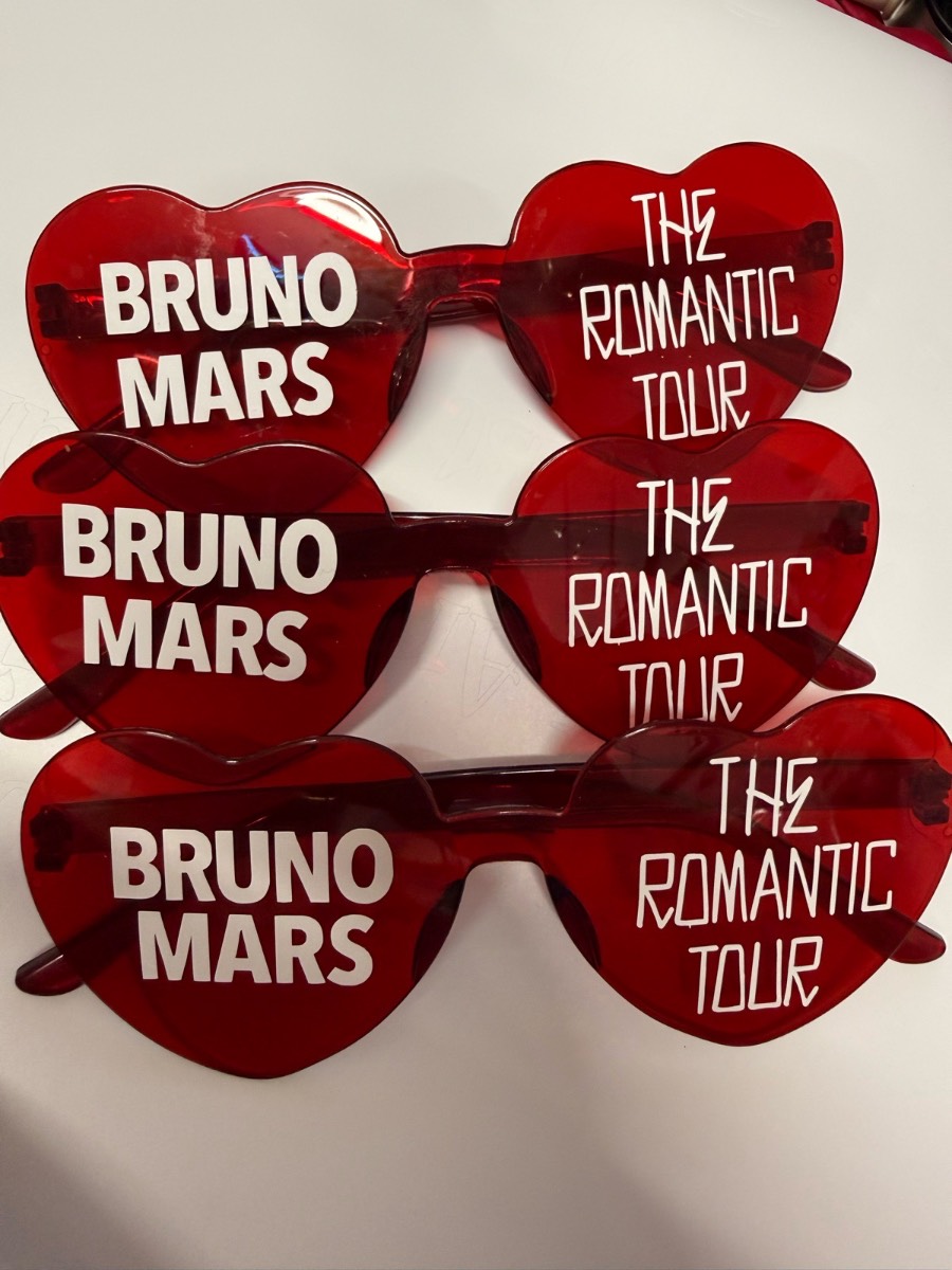 3 pairs of Bruno Mars Heart sunglasses