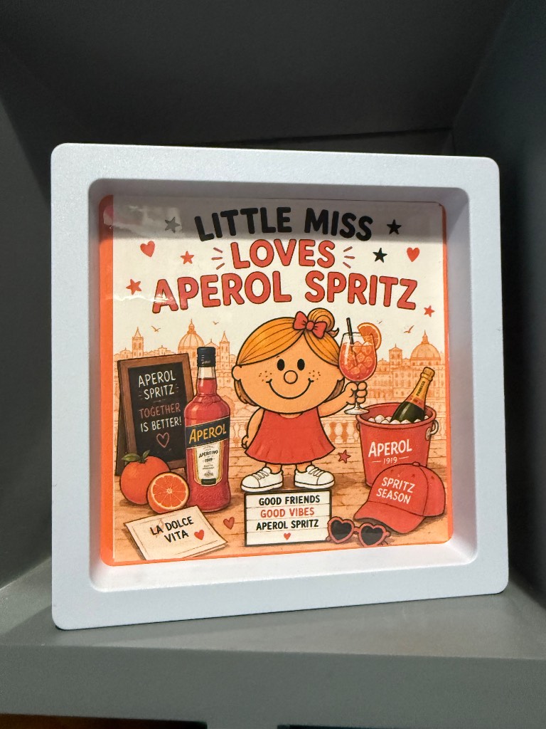 1 Little miss loves Aperol spritz mini frame 9cm x 9cm