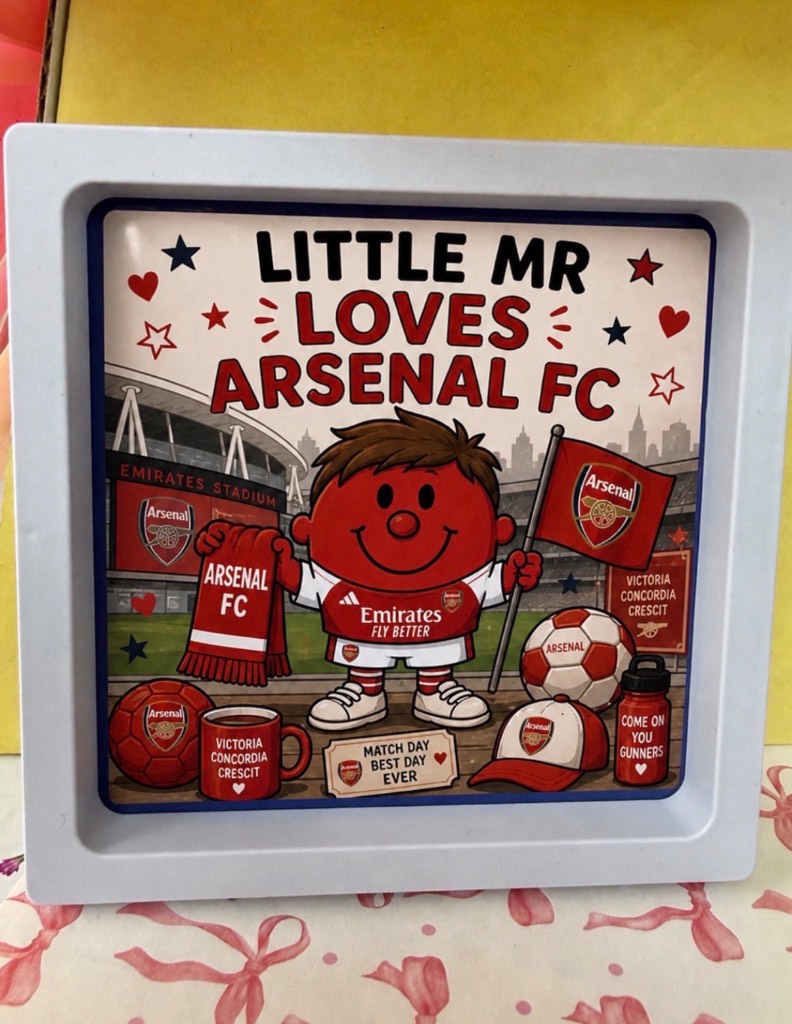 Little mr loves arsenal mini frame 9cm x 9cm