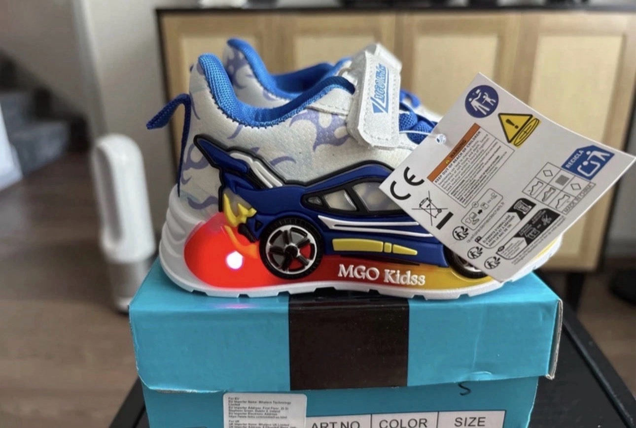 Kids racing car light up trainers