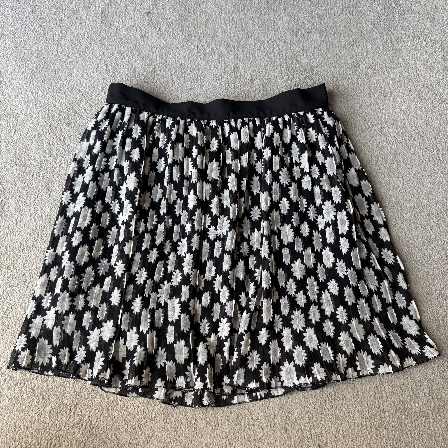 Women's Leopard Print Denim Skater Mini Skirt, Beige/Black, Size S