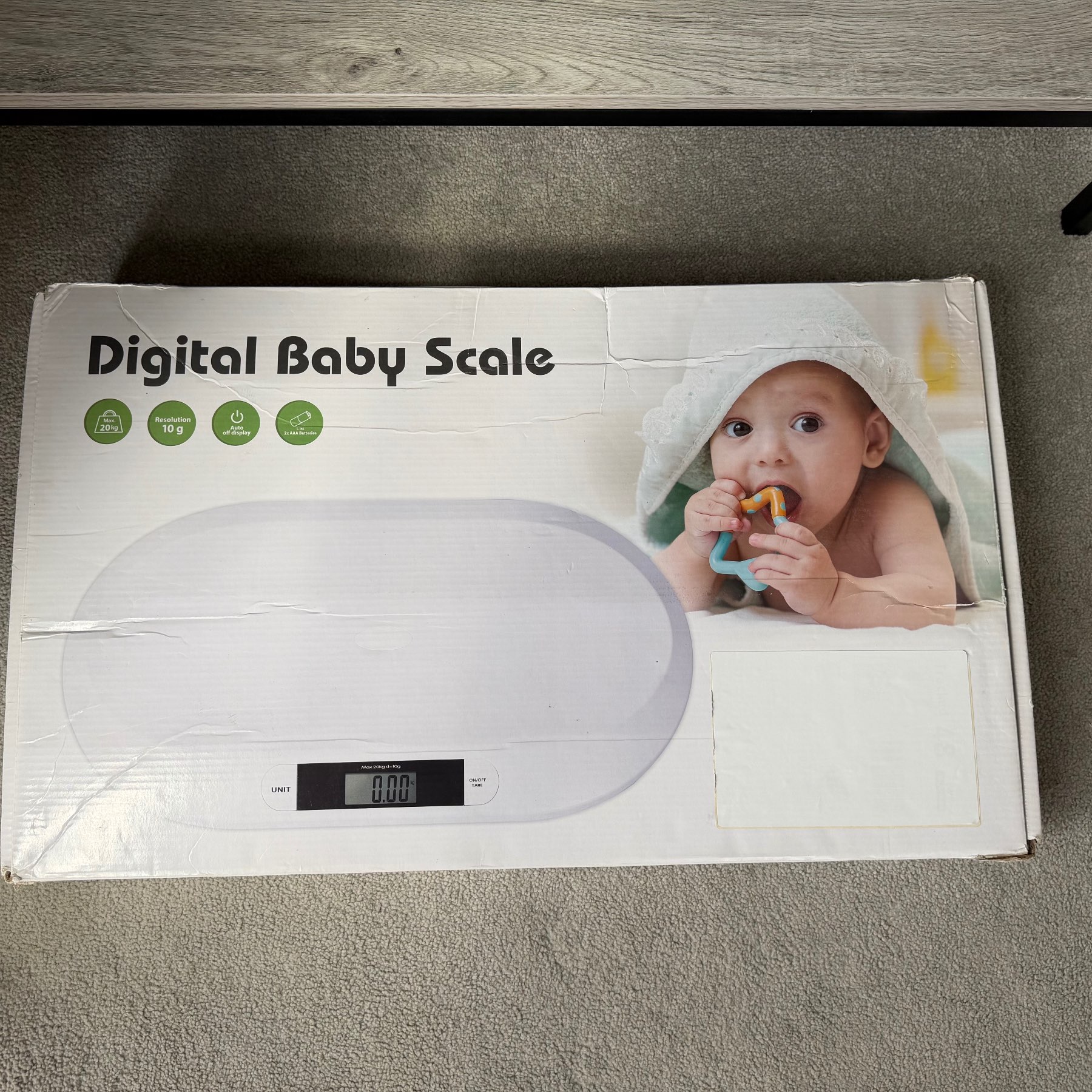 Digital Baby Scales 20kg Infant Newborn Weighing Scale 10g LCD Tare White