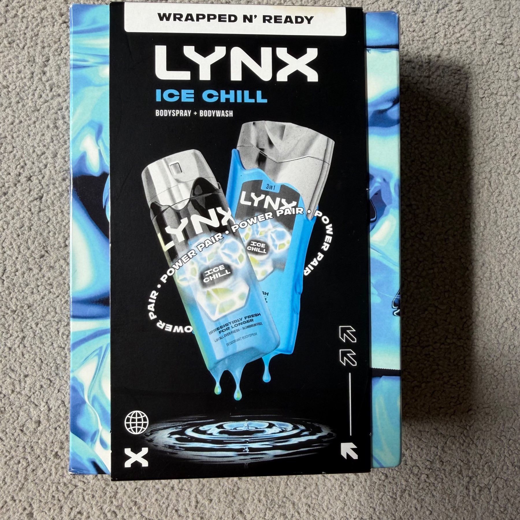 Lynx Ice Chill Gift Set Body Spray 150ml Body Wash 225ml Men’s Gift NEW