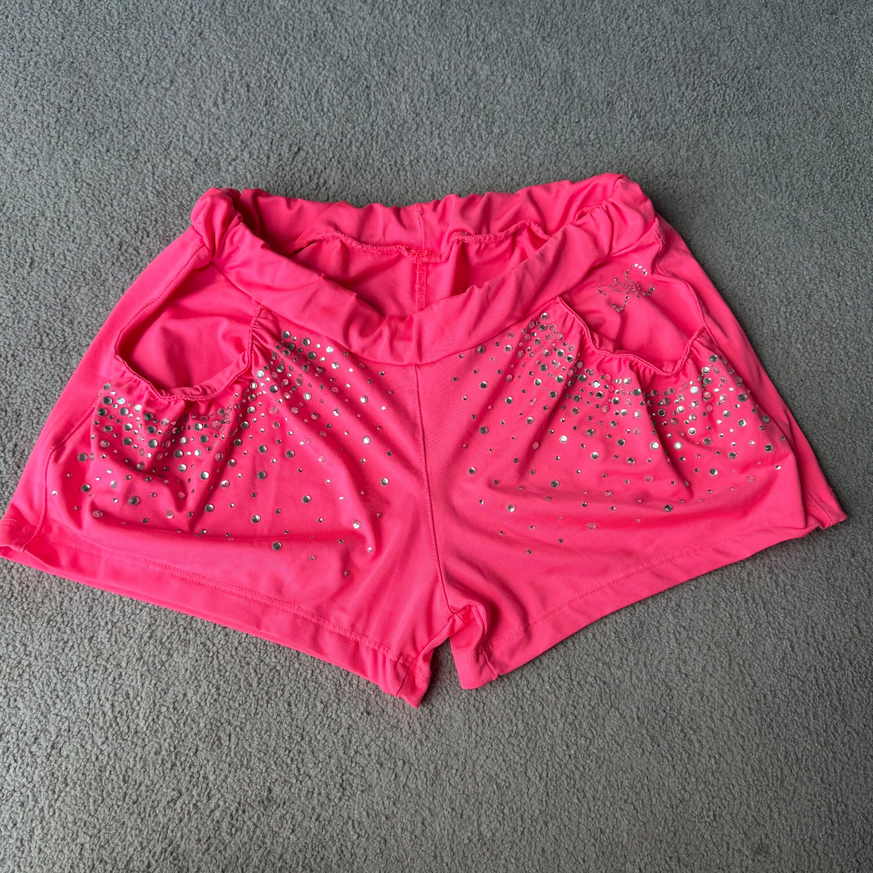 Hot Pink Rhinestone Diamante  Shorts / Hot Pants – Size S/M