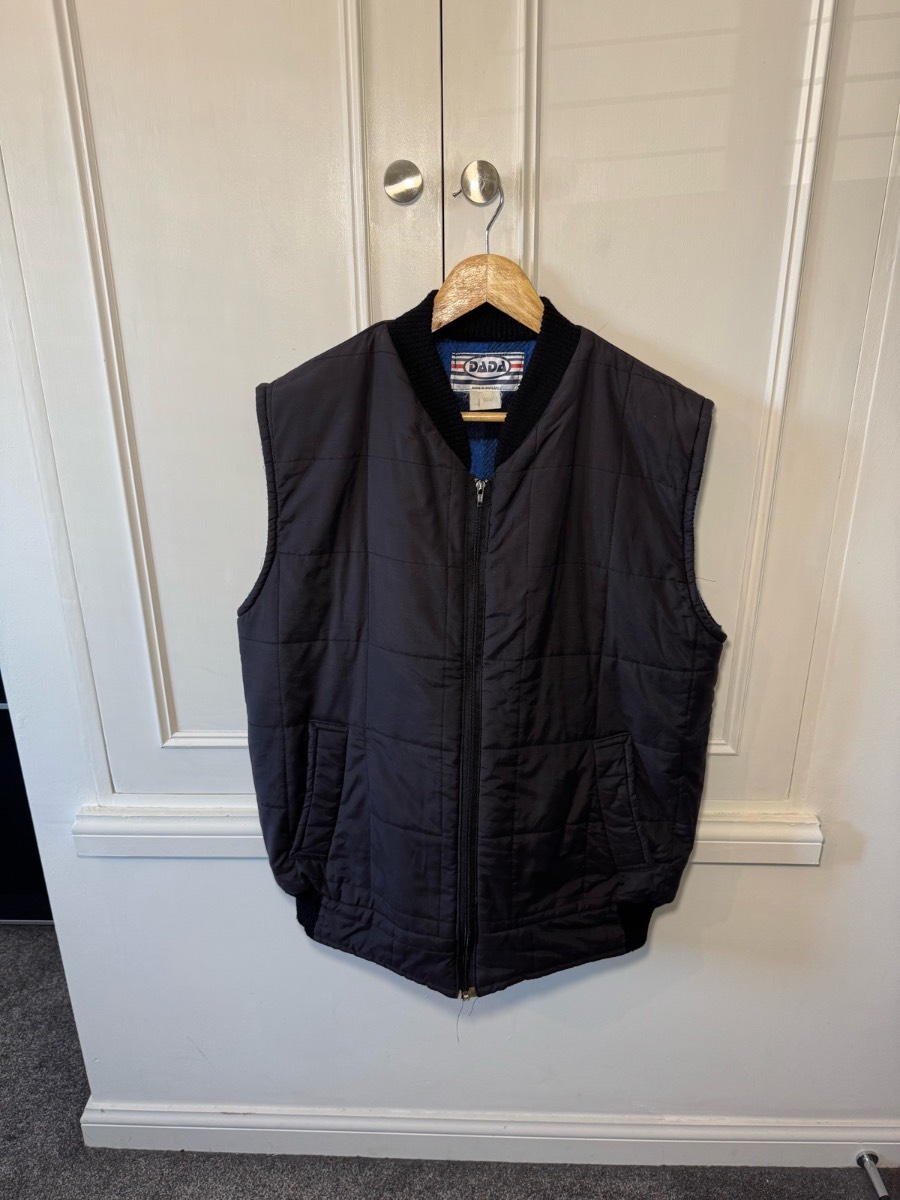 Vintage DADA Gilet Black Medium All Seasons Oversized Retro Made In GB
