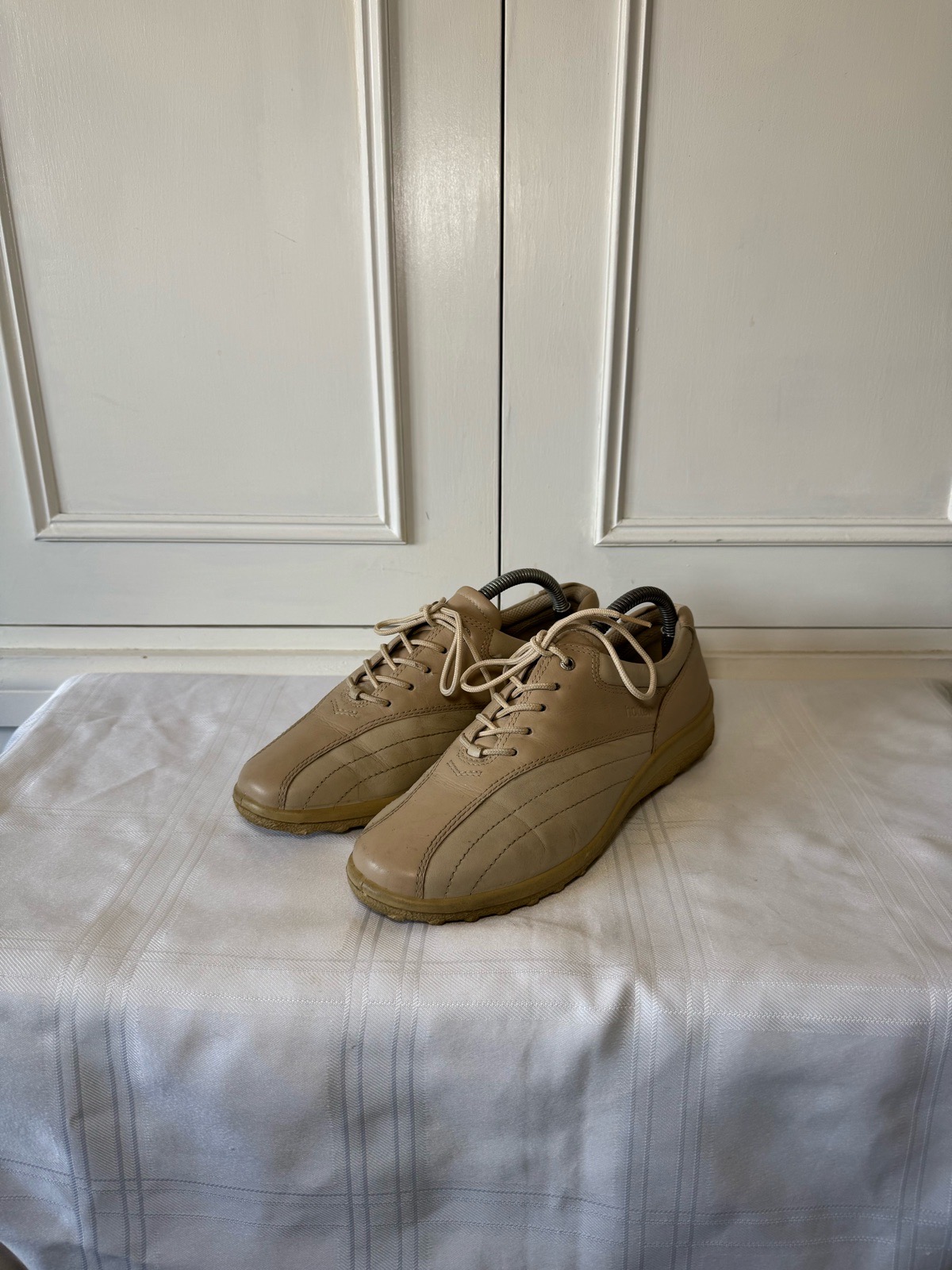 Hotter Tone II Women’s Beige Leather Casual Lace Up Shoes Size UK 7 Eu 41