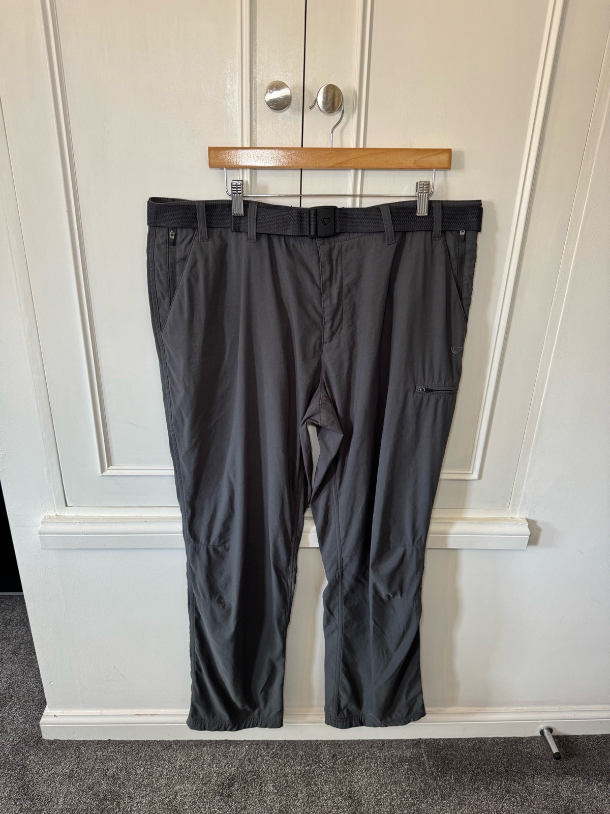 Brasher Walking Trousers Mens W38 L31 Grey Cargo Hiking Outdoor Belted Rugged