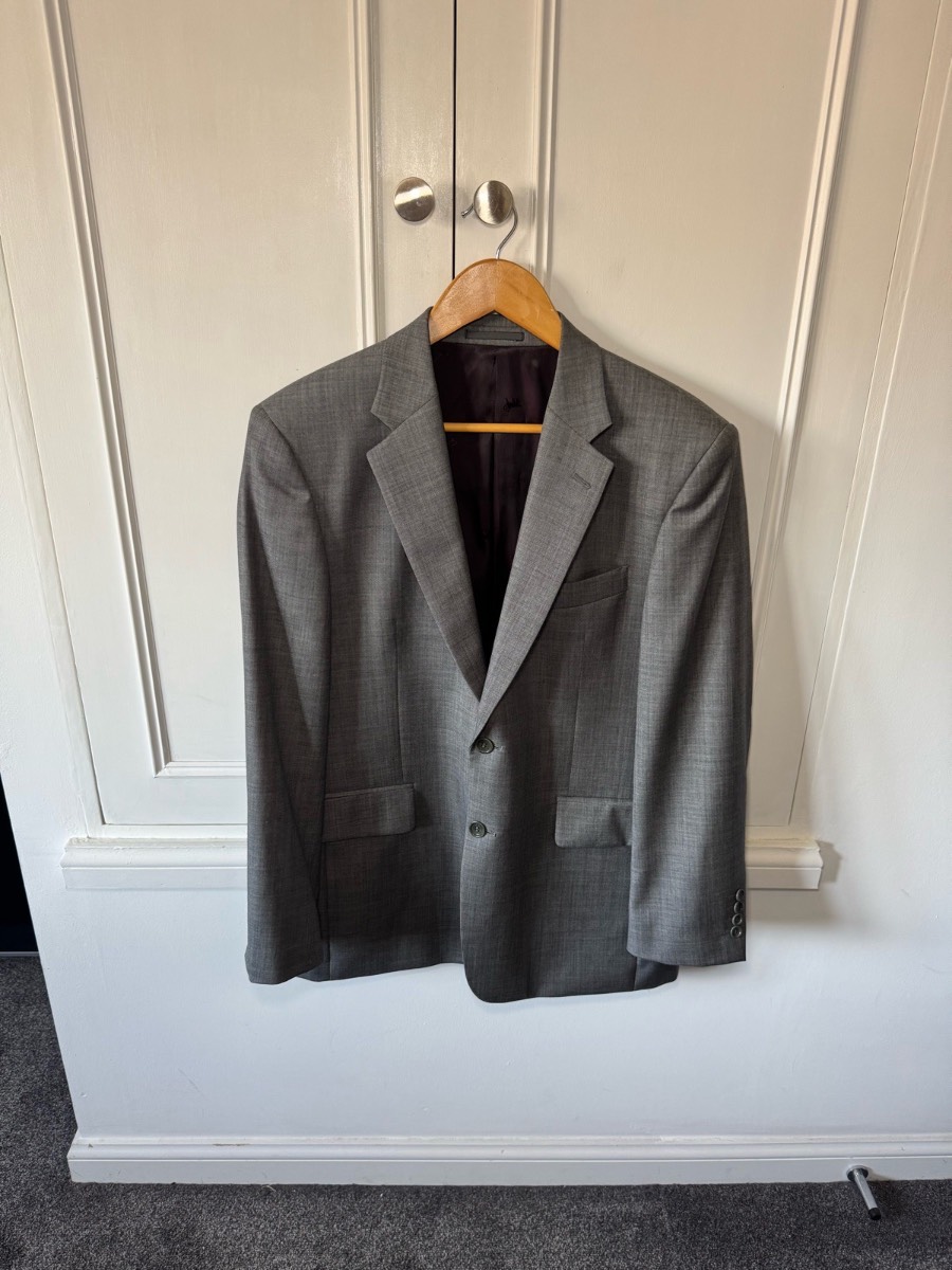Chester Barrie Men's Grey Wool Blazer, 40S Single Breasted Wedding Reception
