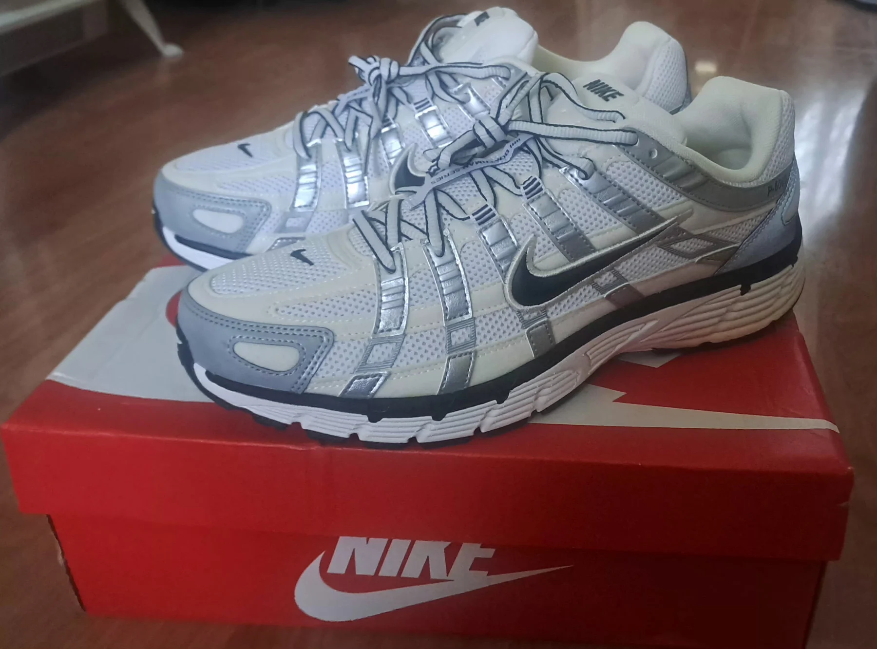 Nike P-6000 size UK 9 coconut milk