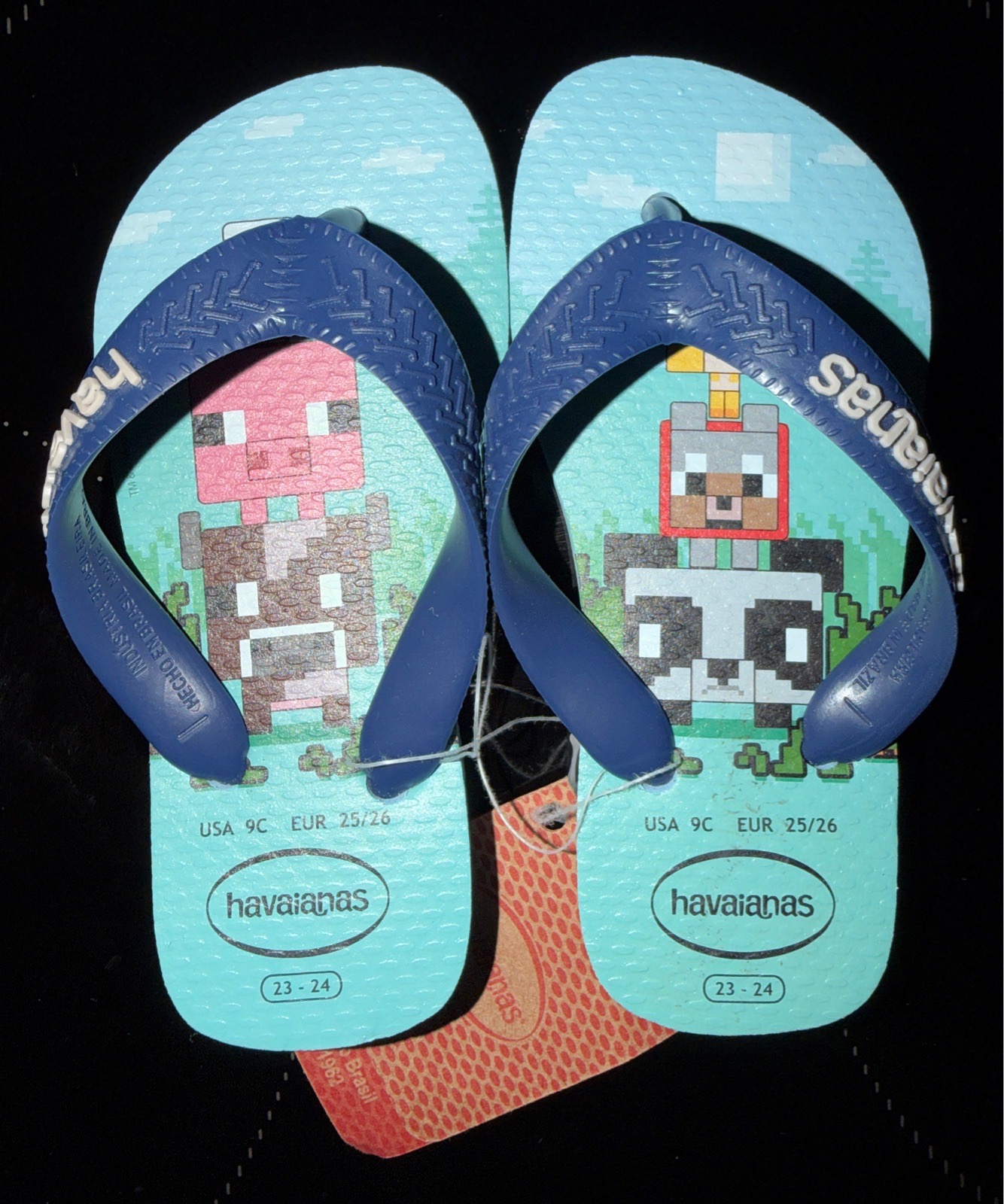 New Havaianas Kids Minecraft Sandals - Size EU 25/26 (UK 8-8.5)