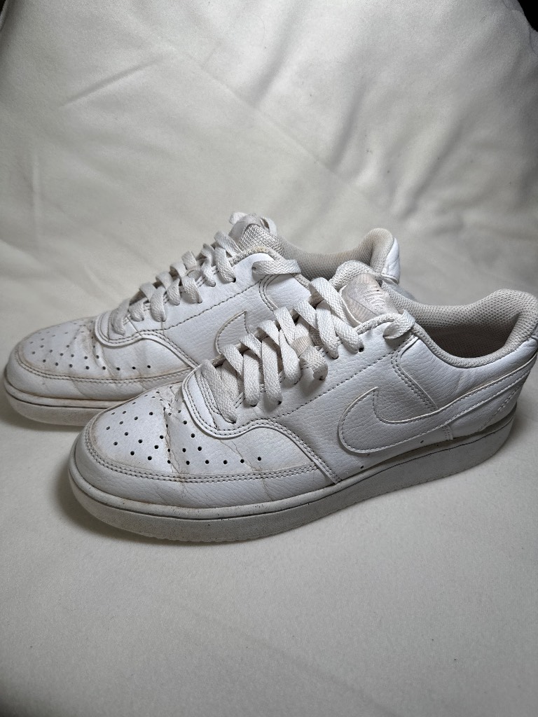 Nike Court Vision Low Next Nature Trainers – White Leather – UK 7 / EU 41