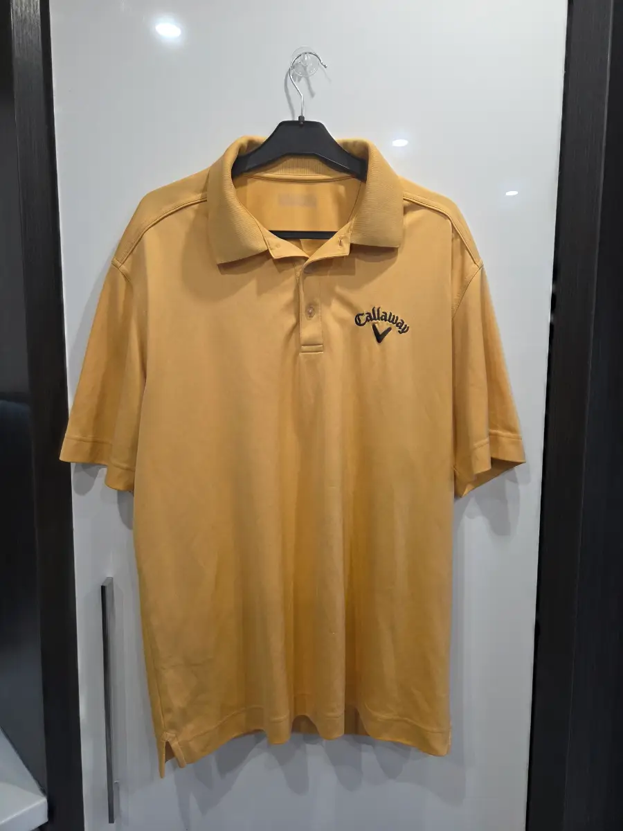Callaway Golf Men’s Yellow / Gold Polo Shirt 2XL Embroidered Logo Short Sleeve