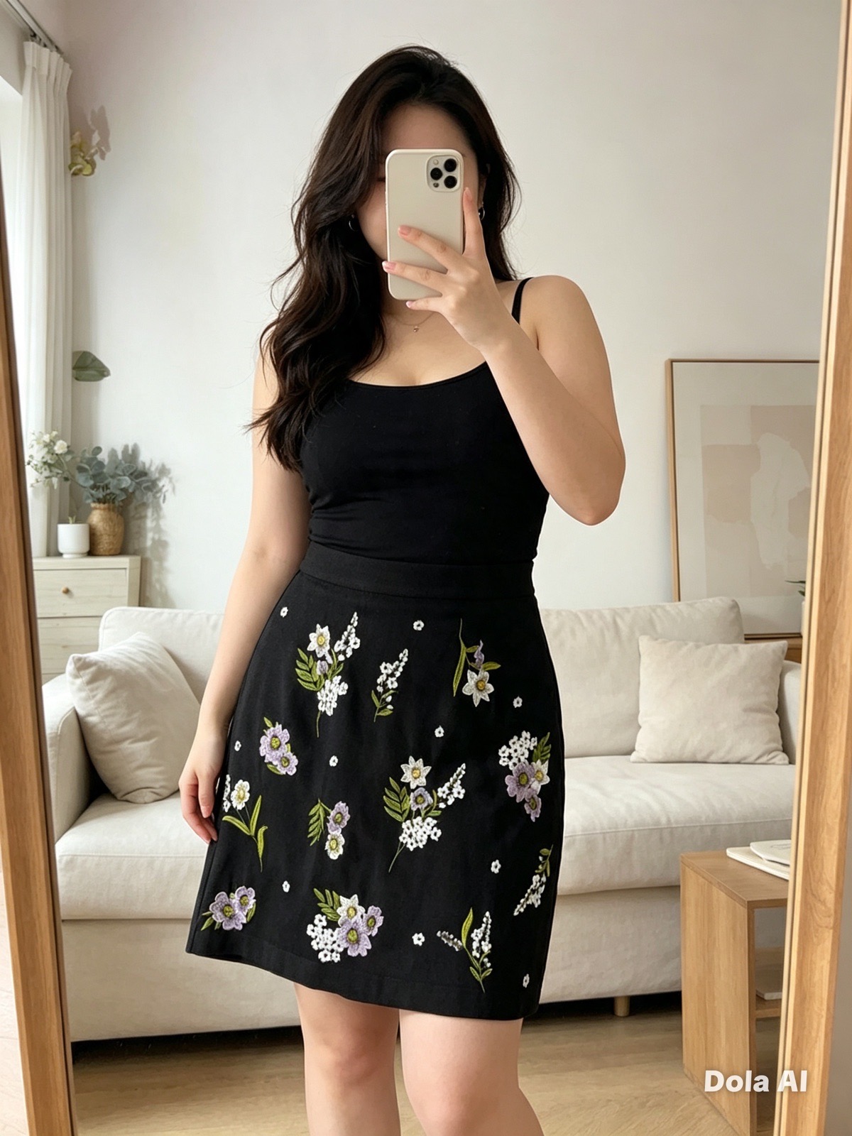New Look Embroidered Mini Skirt Size 6