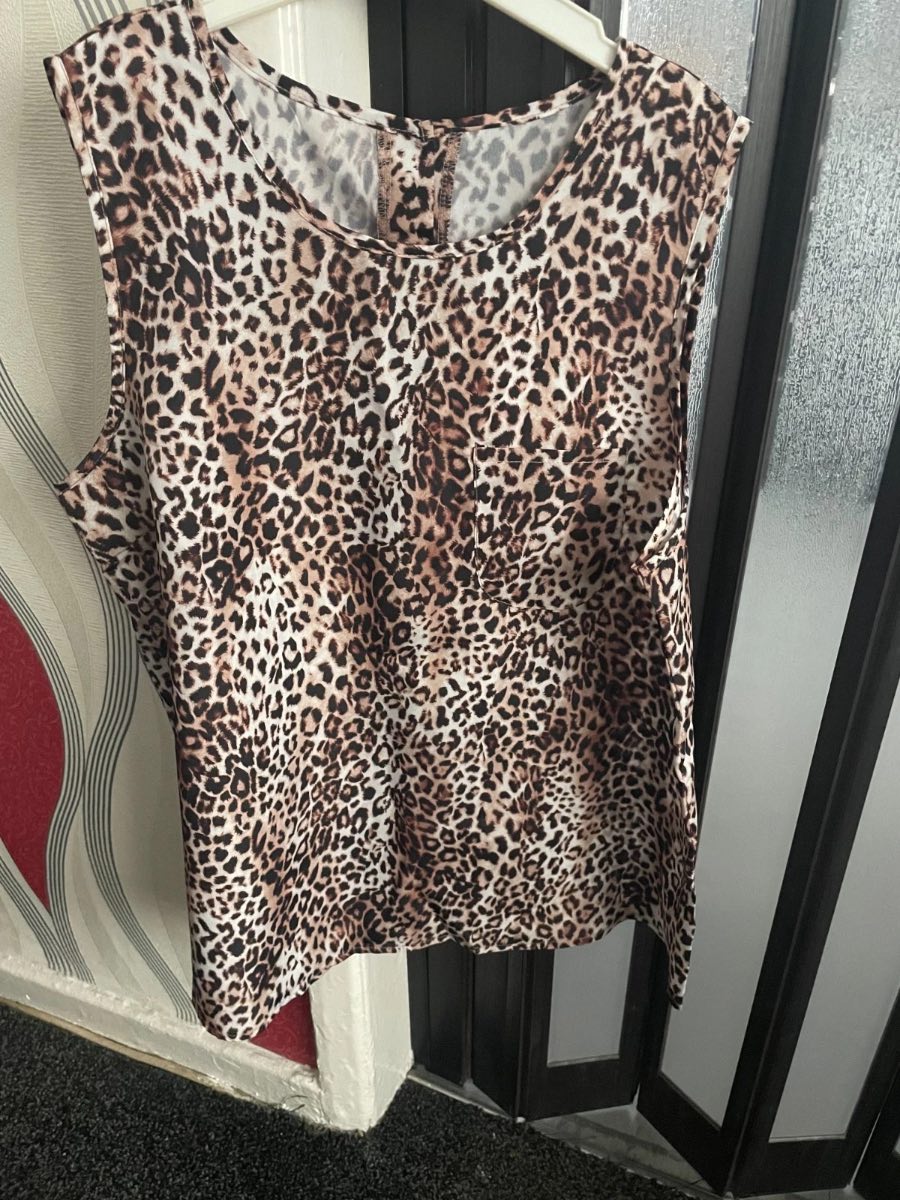 Brand new avon ladies animal print vest top - size 14