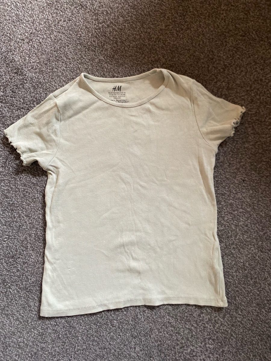 H&M Green Ribbed T-Shirt