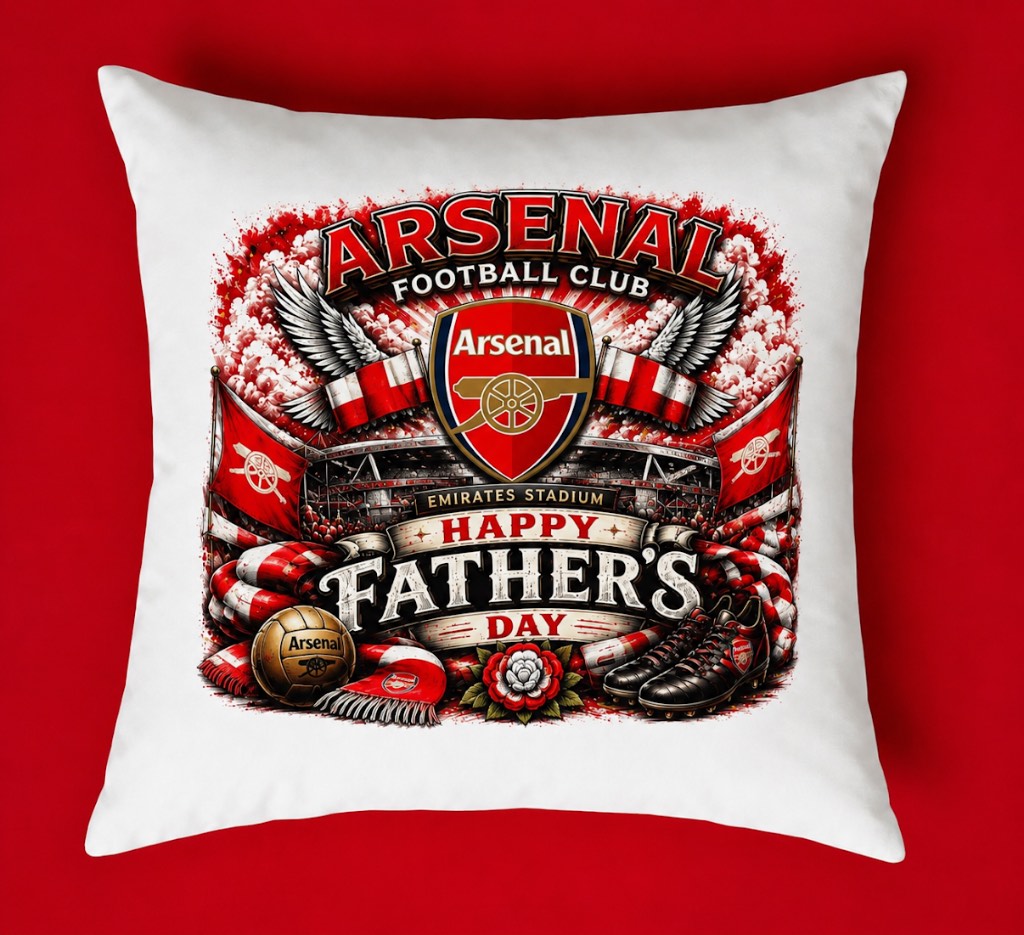 Custom made arsenal Father’s Day cushion and cover