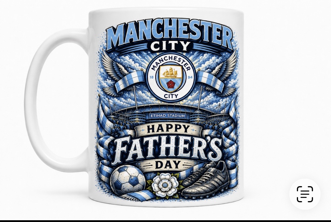 Happy Father’s Day Manchester City mug- new with box