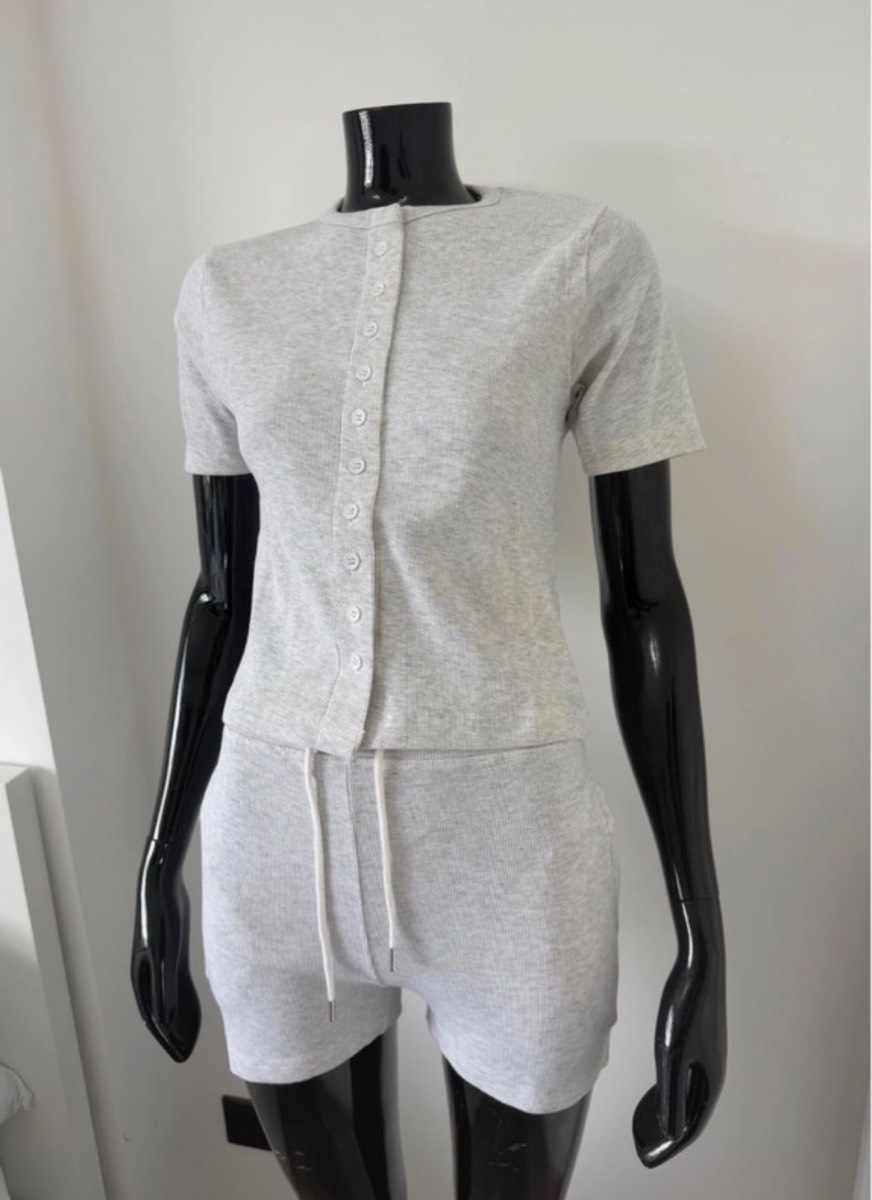 Button Up Co-Ord | Grey | S/M or M/L