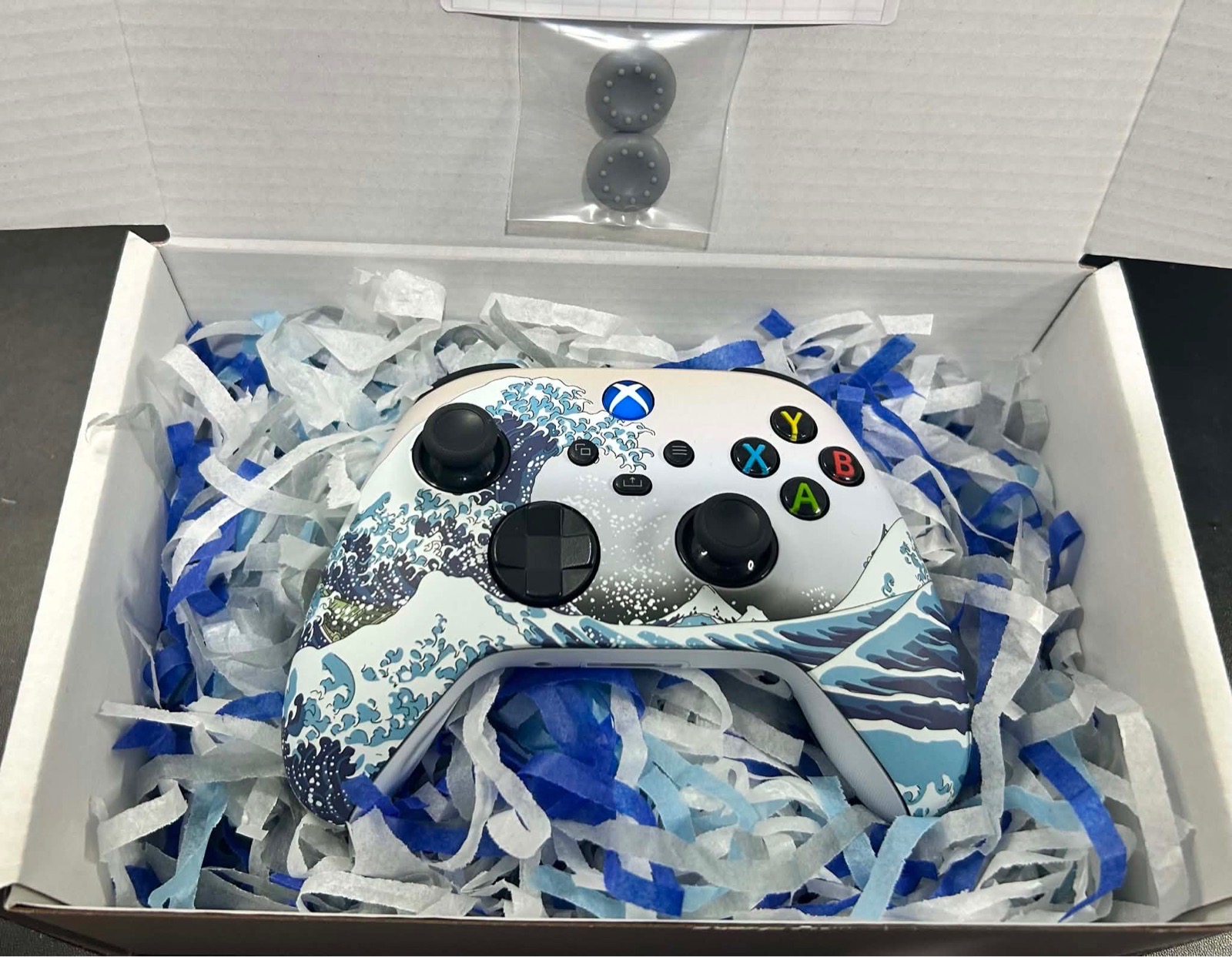 Xbox Series S/X controller- refurbished with custom faceplate- Great Wave off Kanagawa