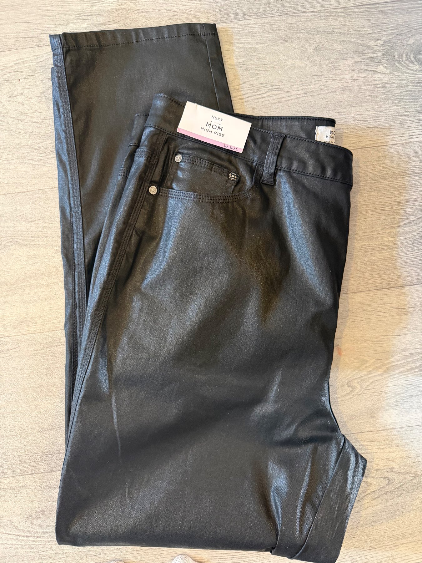 Next mom high rise leather jeans