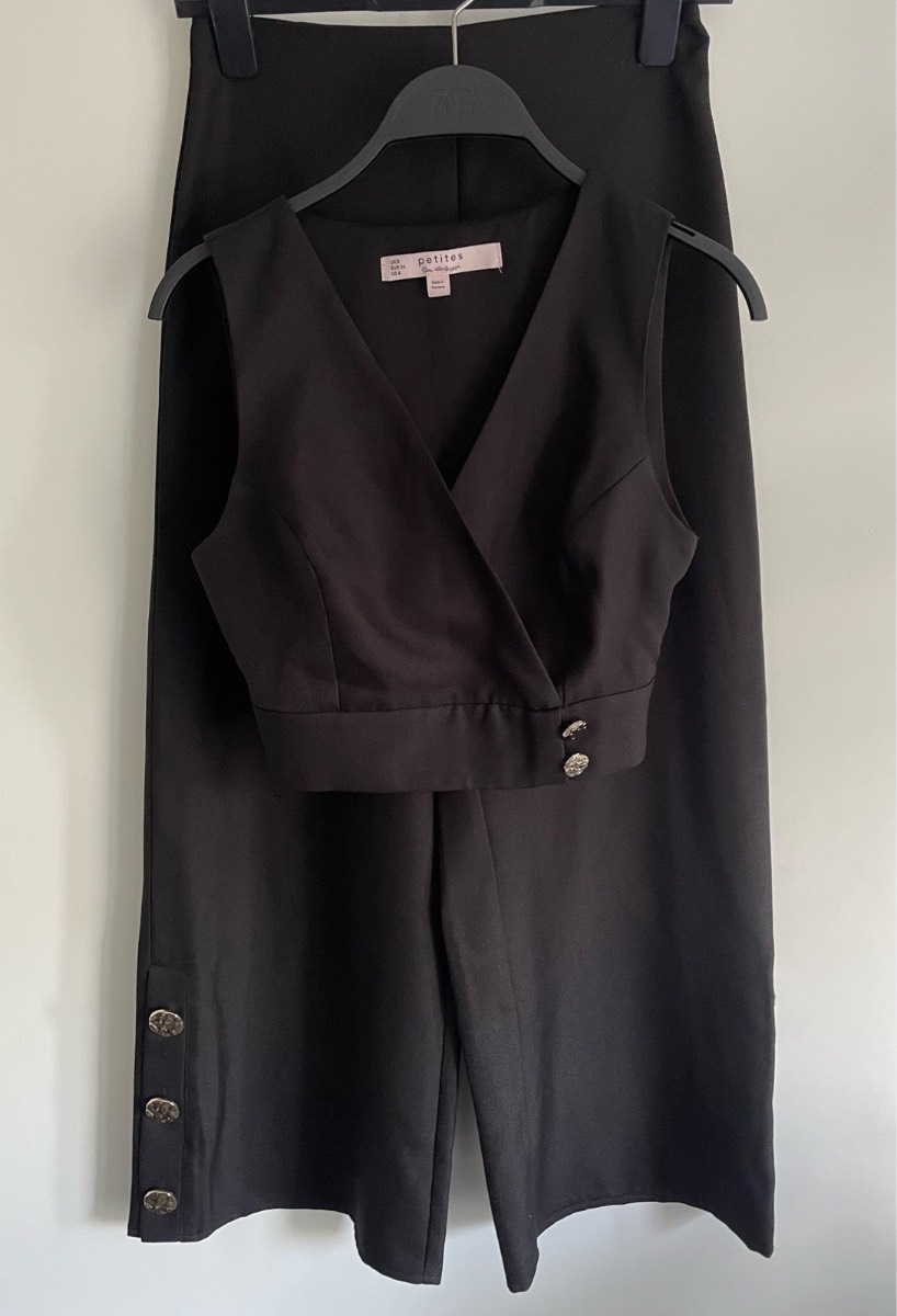 Miss Selfridges Black Evening Co-ord Set Petite Size- 8