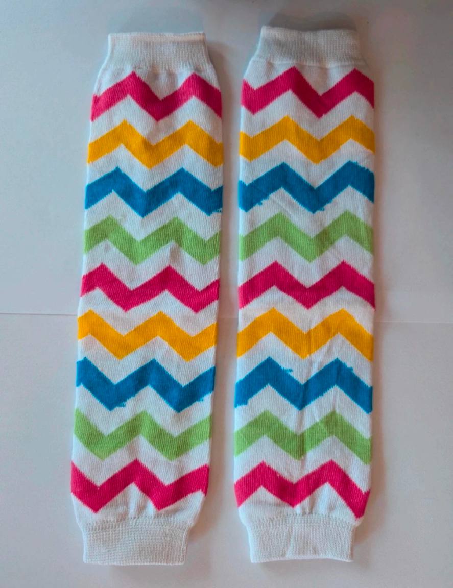 Baby Leg Warmers - Rainbow Chevron