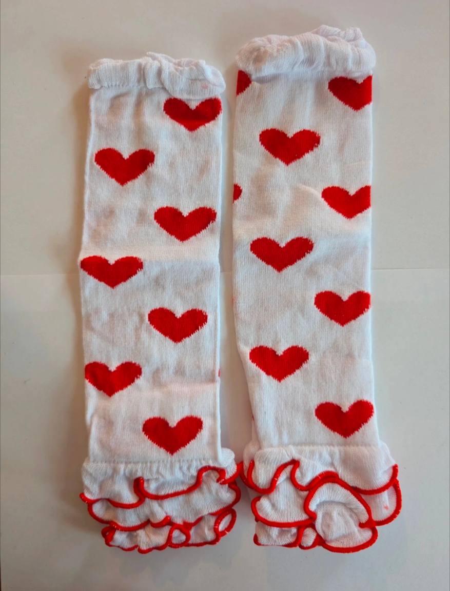 Baby Leg Warmers - Red Heart Ruffle