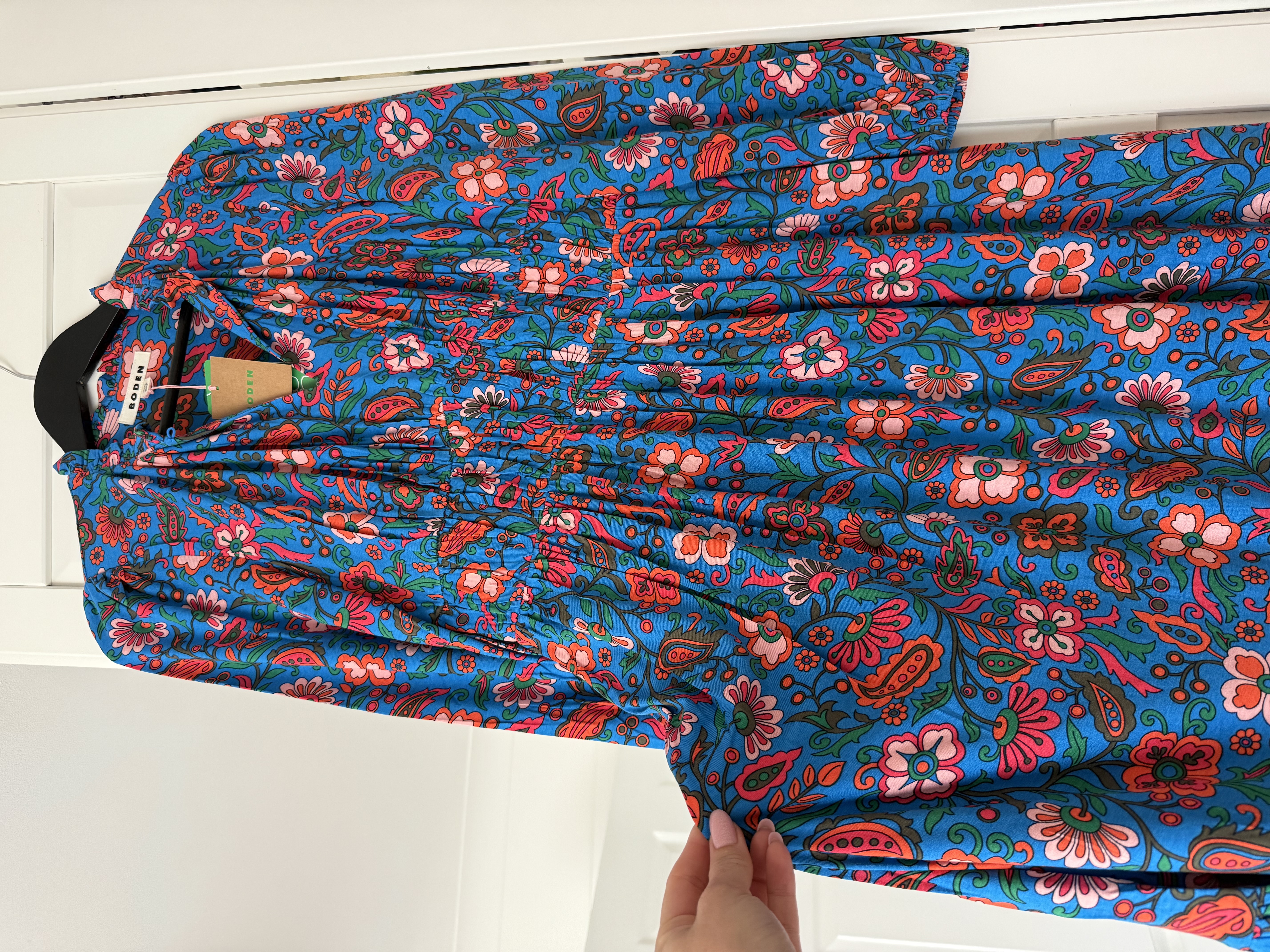 Boden Rosamund Jersey Midi Tea Dress – Blue Floral Print – UK 10R / US 6 – BNWT summertime