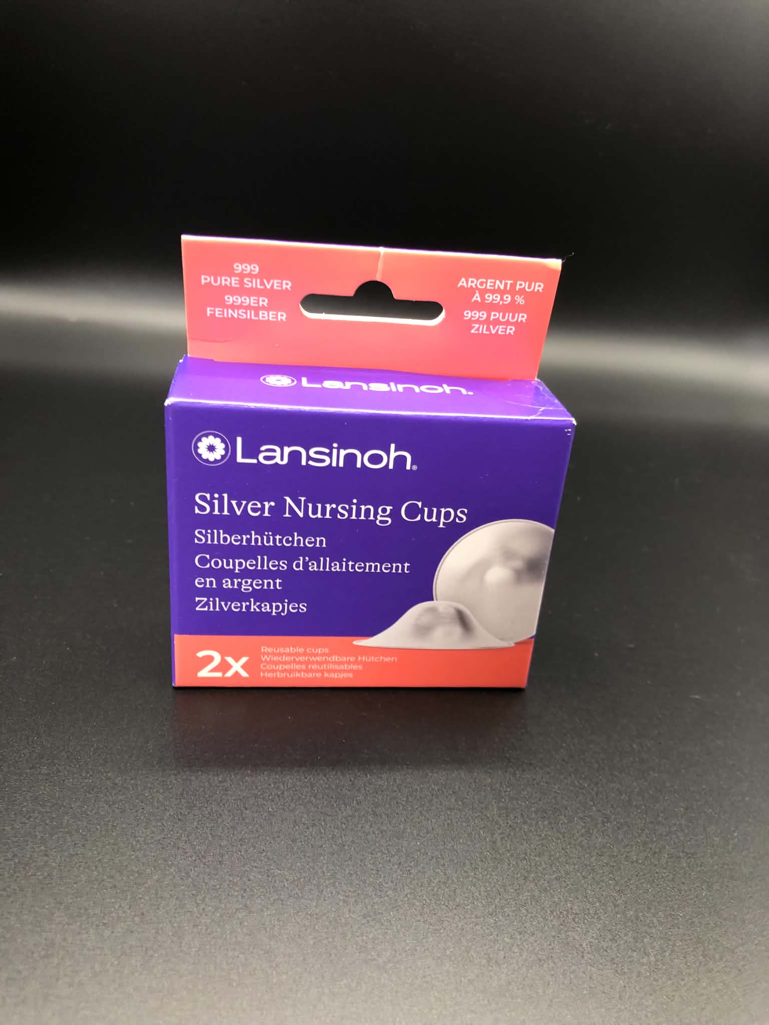 Lansinoh Silver Nursing Cups 999 Pure Silver Breastfeeding Cups 2 Pack