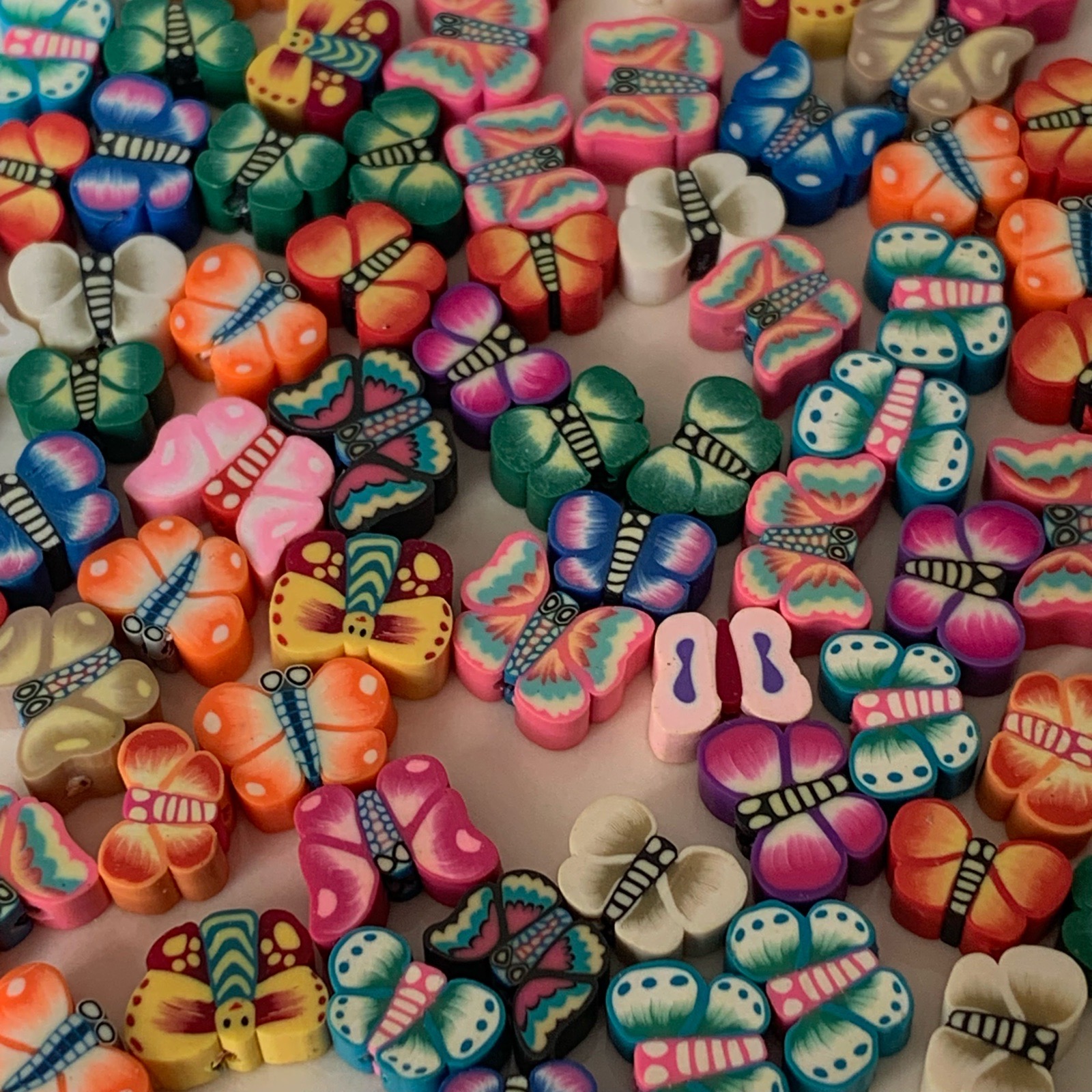 78 Butterflies 🦋 Butterfly Polymer Clay Beads for Jewellery Making crafting