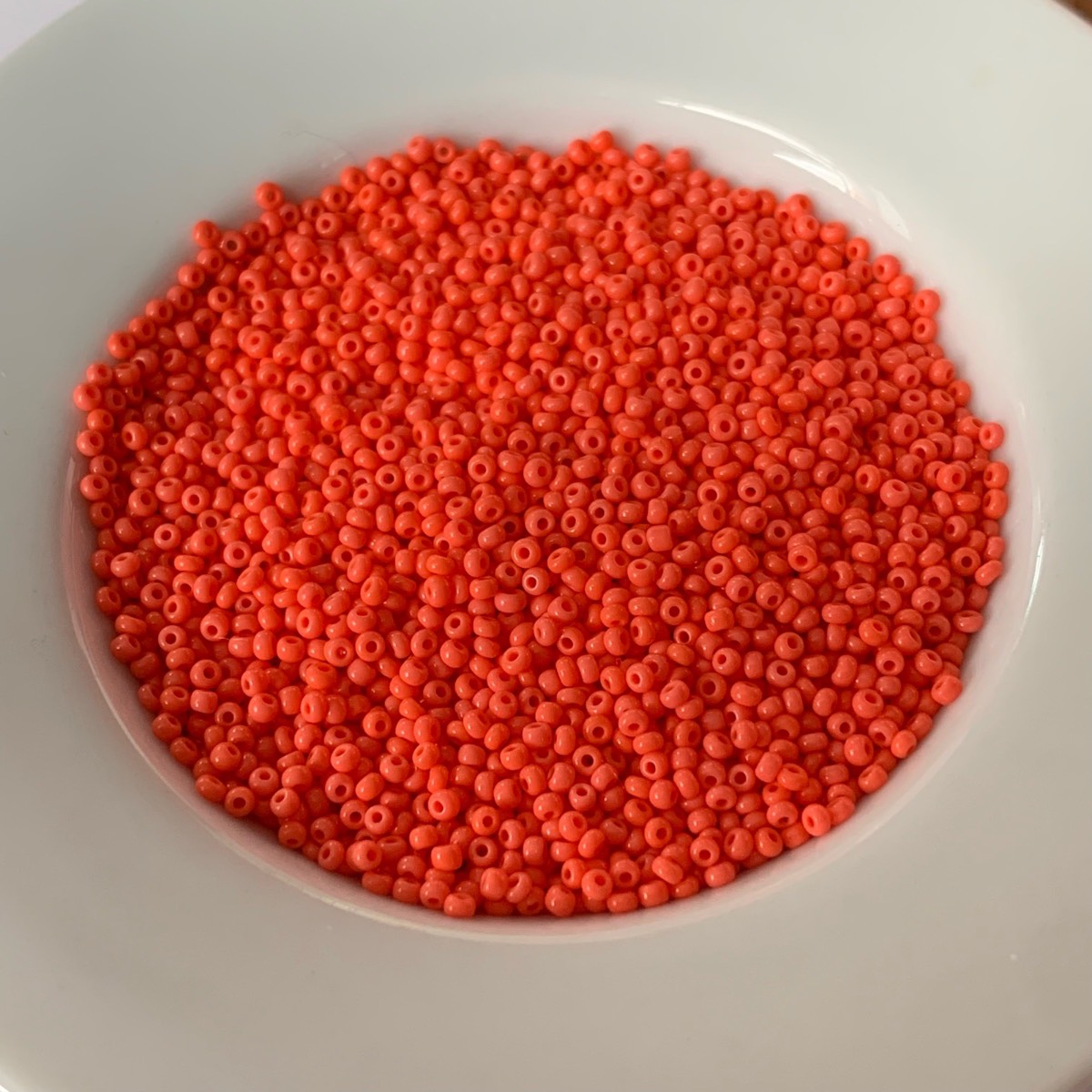 1.6mm orange glass seed beads for jewellery making crafting