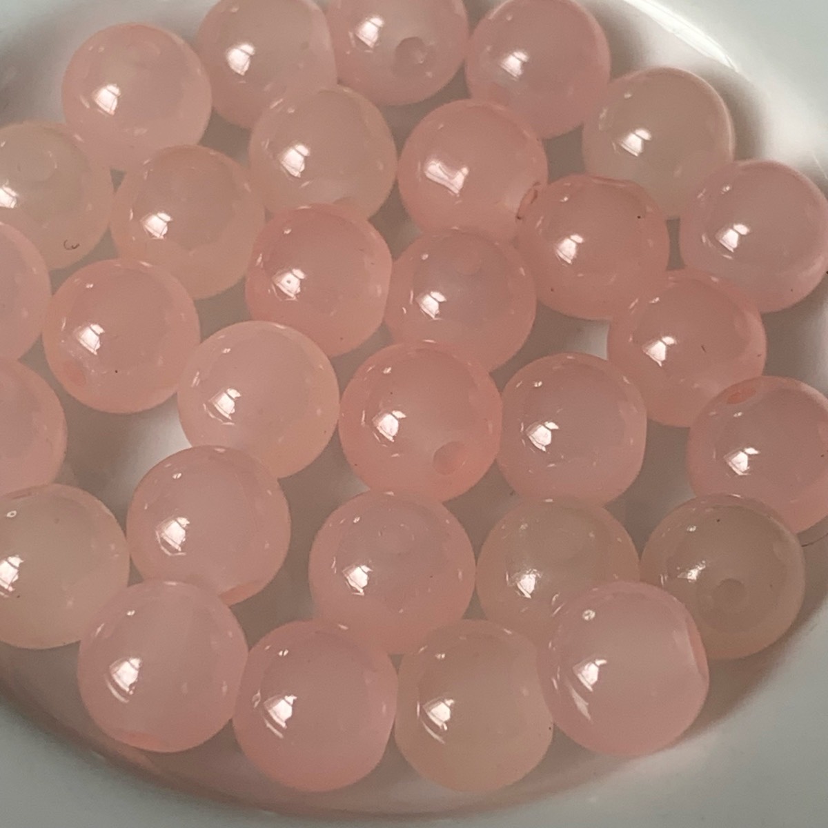 8.2mm - 30 pink glass beads