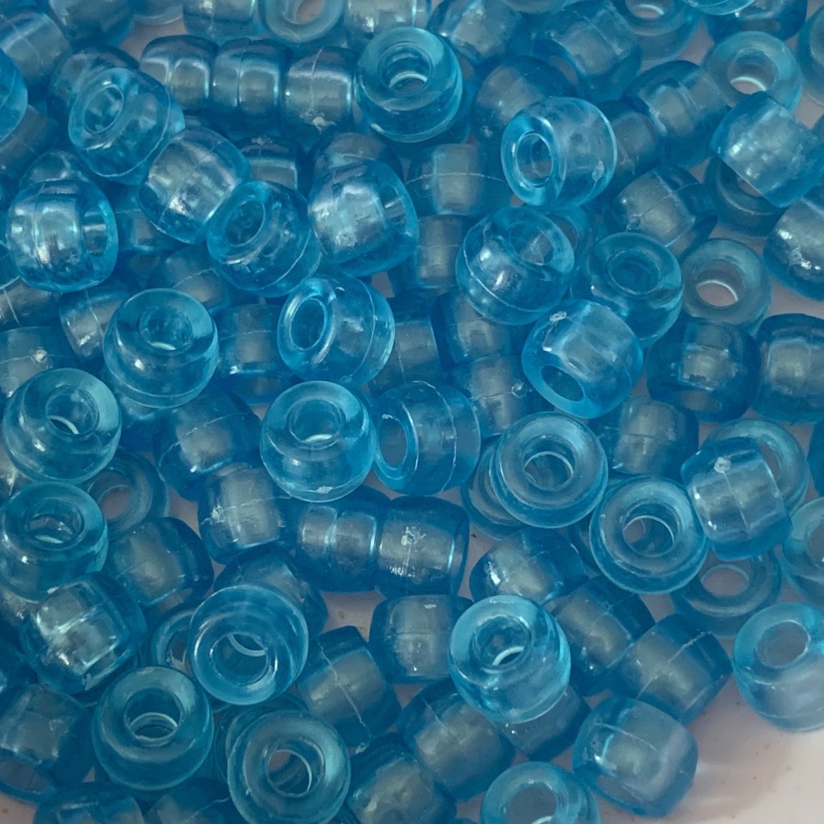 200 blue pony beads 8.9 x 6mm