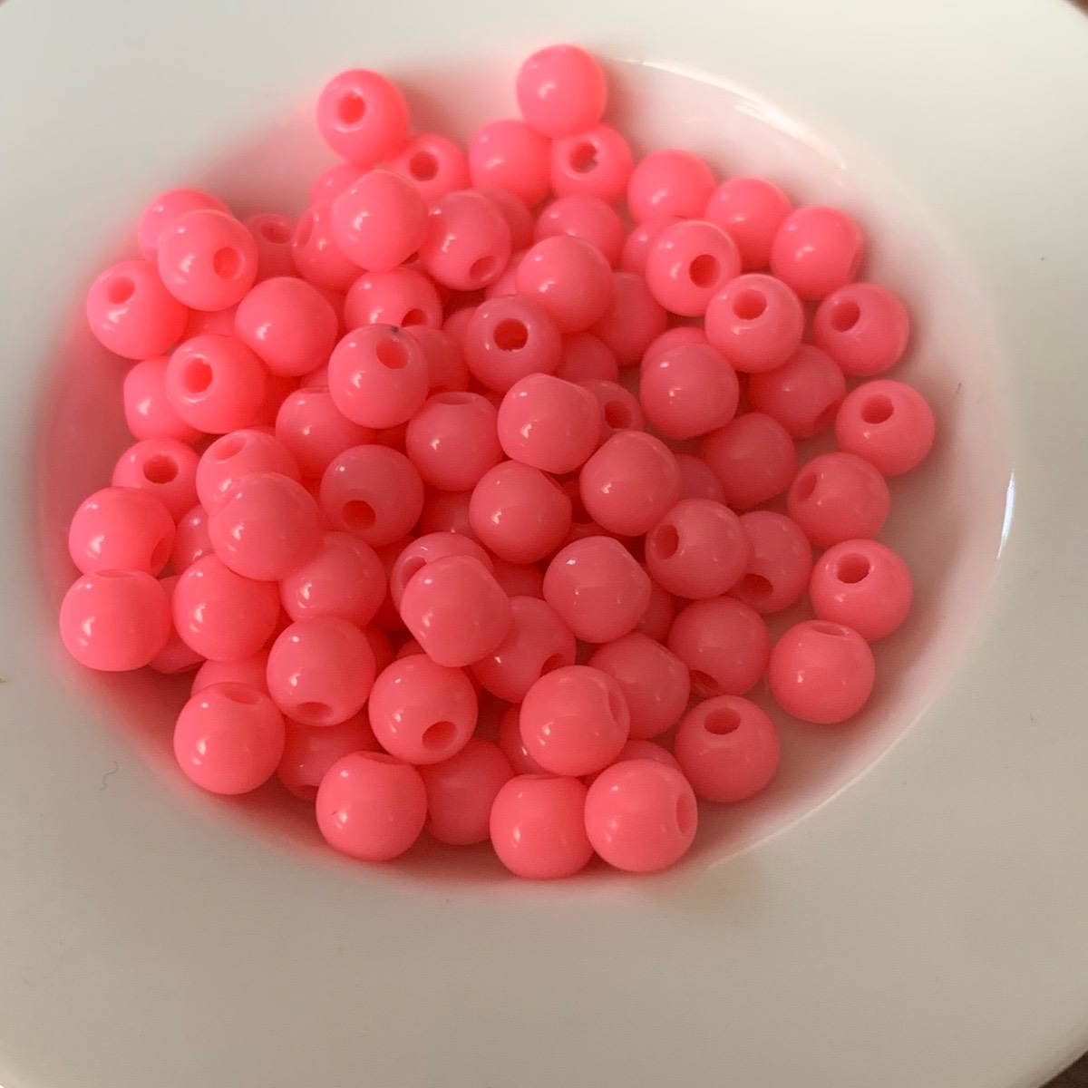 5.7mm - 80 pink round beads