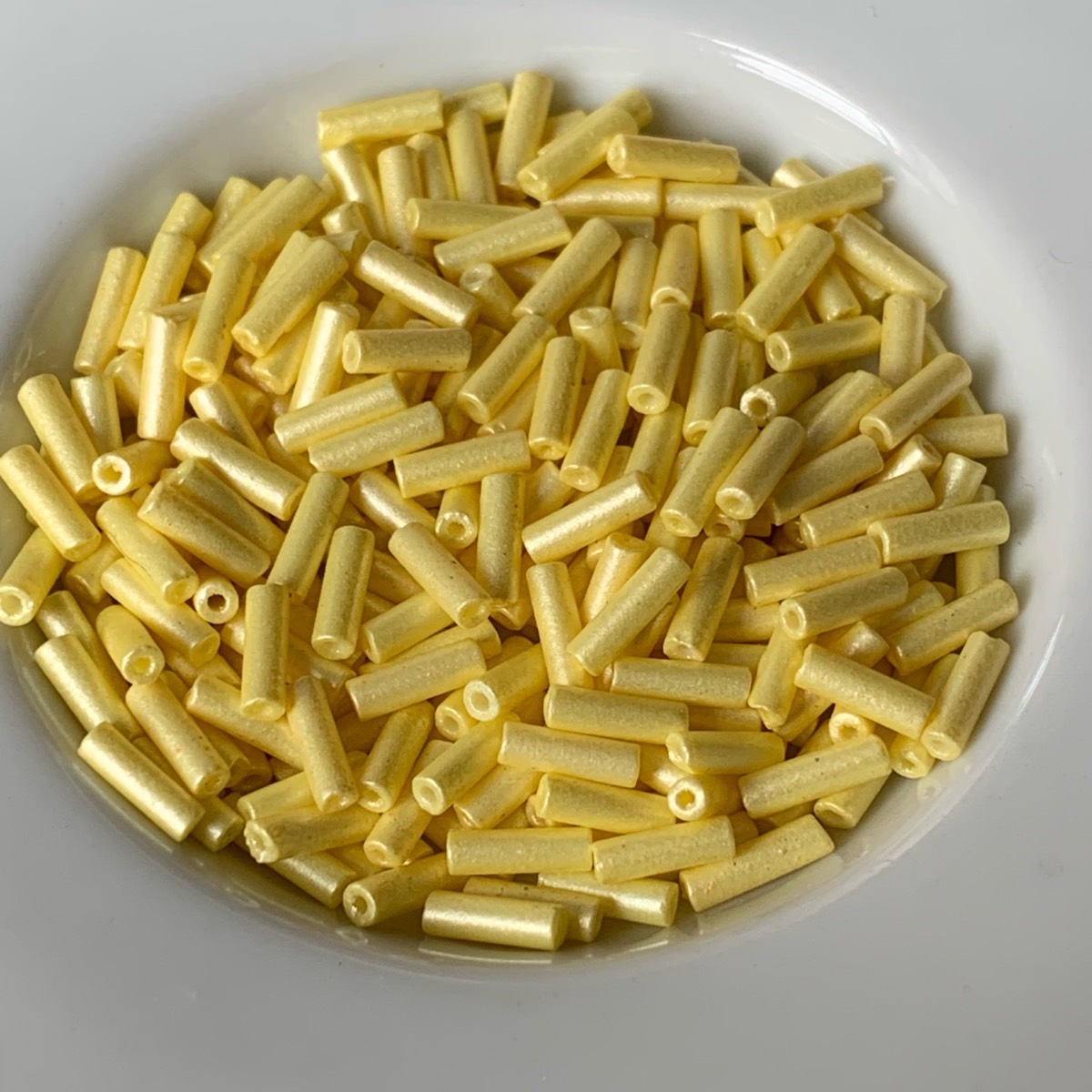 Yellow glass bugle beads for jewellery making crafting