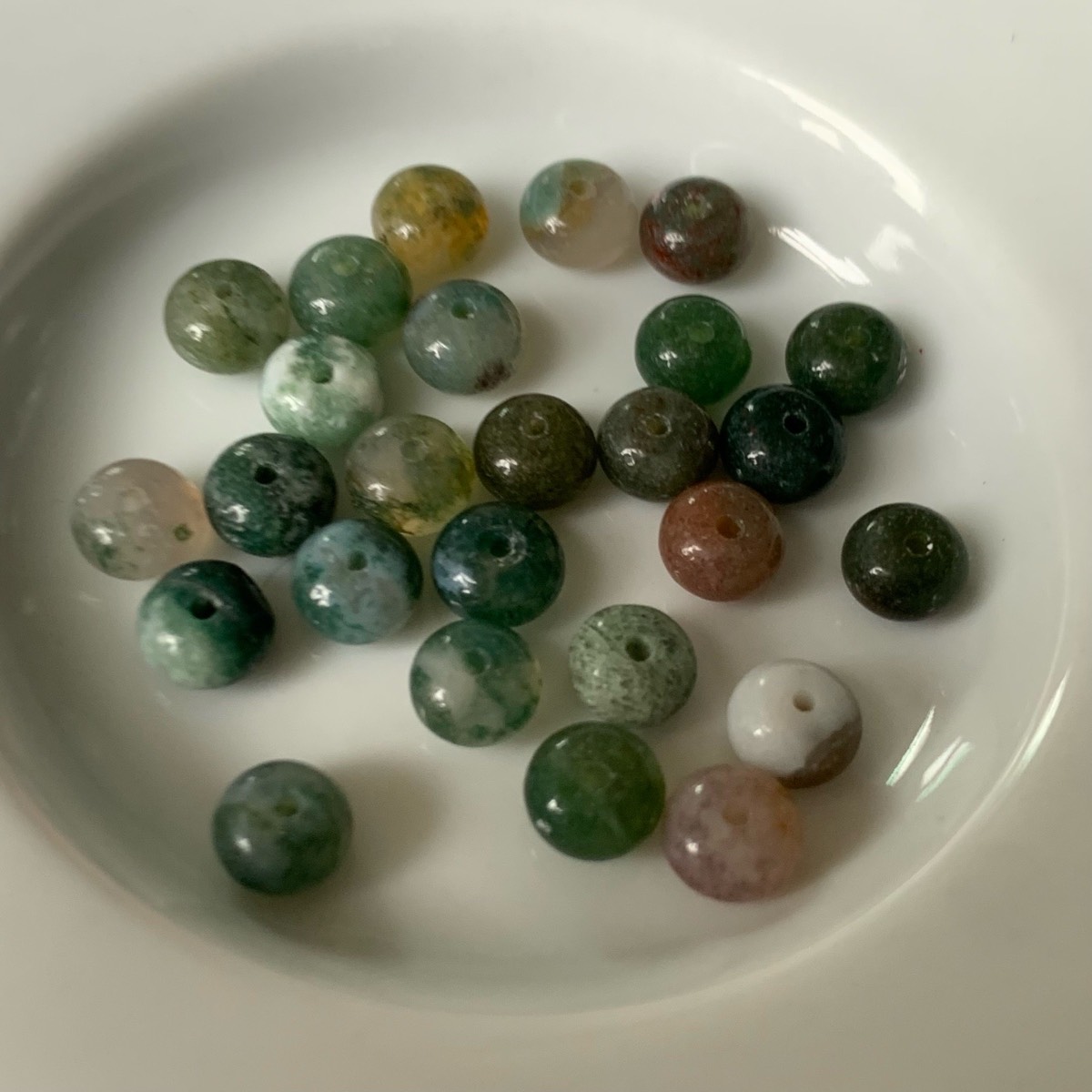 26 green agate Rondelle gemstone beads 5.9 x 3.9mm for Jewellery making crafting