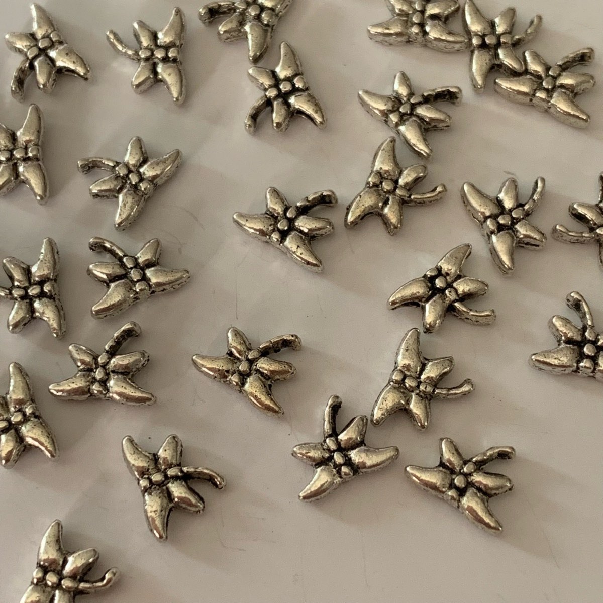 30 Silver Dragonfly Beads for Jewellery Making DIY Crafts