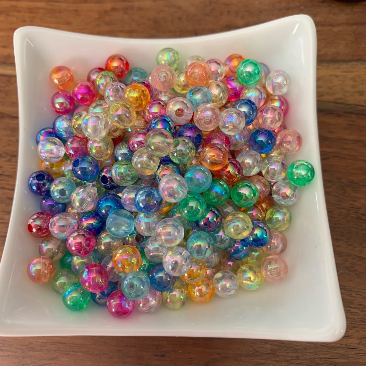 300 rainbow mix acrylic round beads 5.7mm