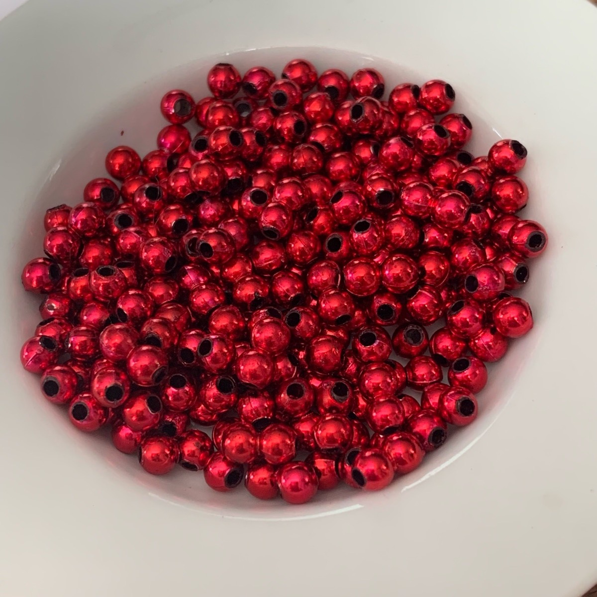 180 red beads 3.9mm