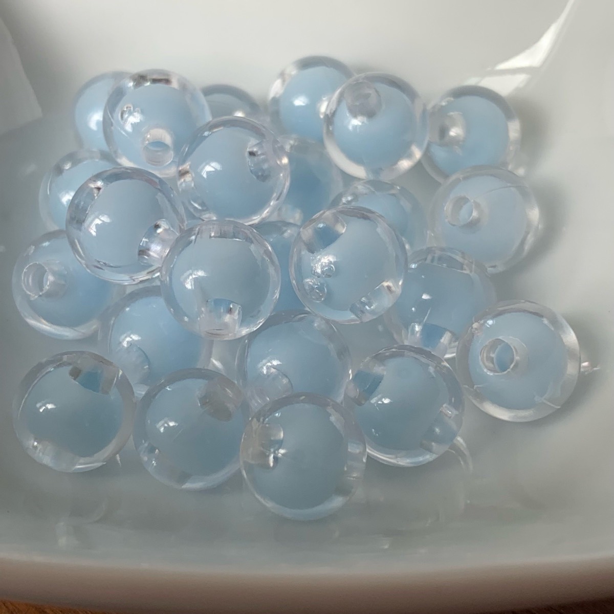 25 translucent blue round beads 9.9mm for jewellery making crafting