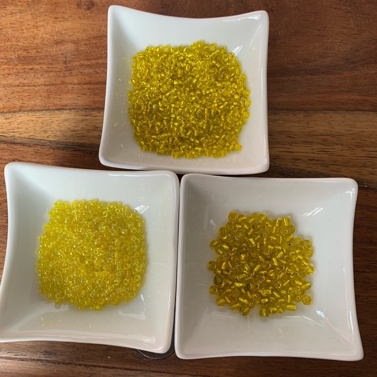 Yellow glass seed beads 2.8 - 3.7mm for jewellery making crafting