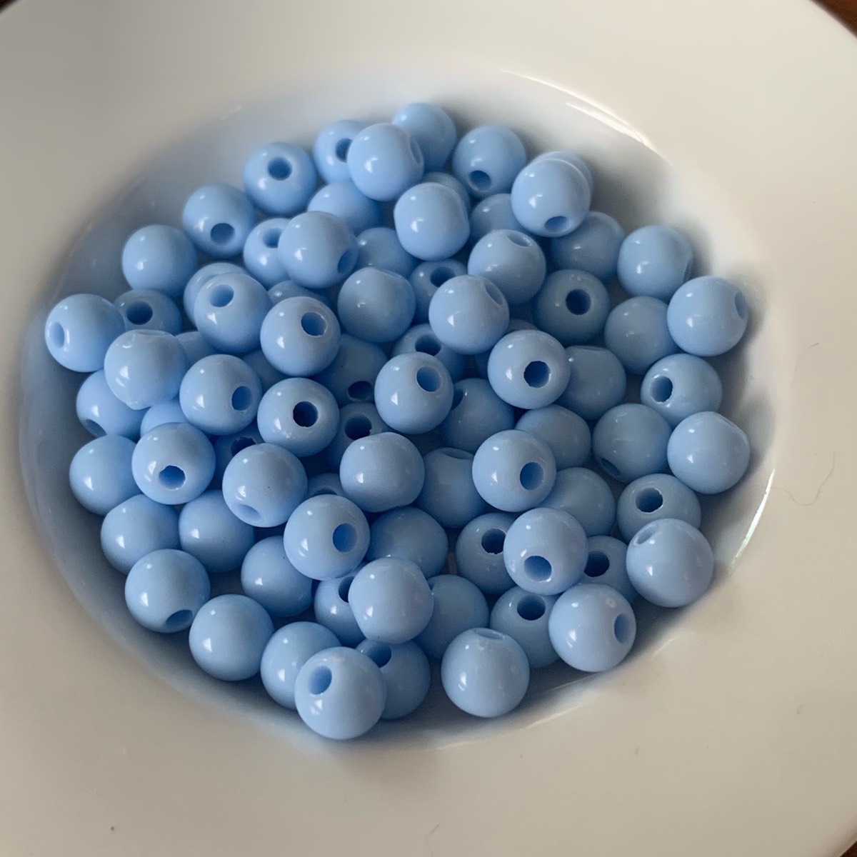 5.7mm - 80 blue round beads